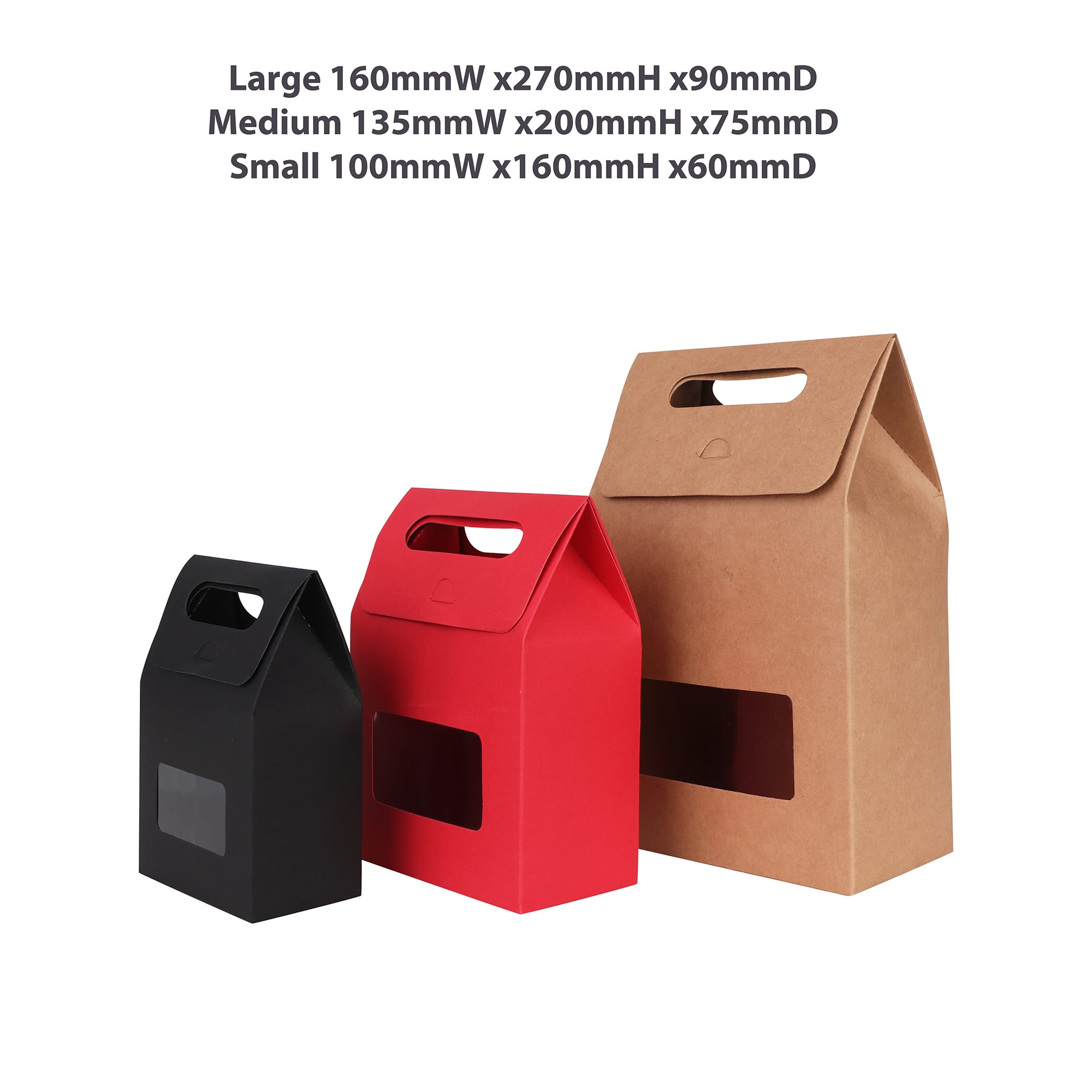 Die cut Handle Bag with Window(135x200x75mm )