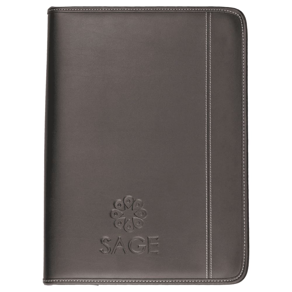 Two Tone A4 Imitation Leather Zip Compendium