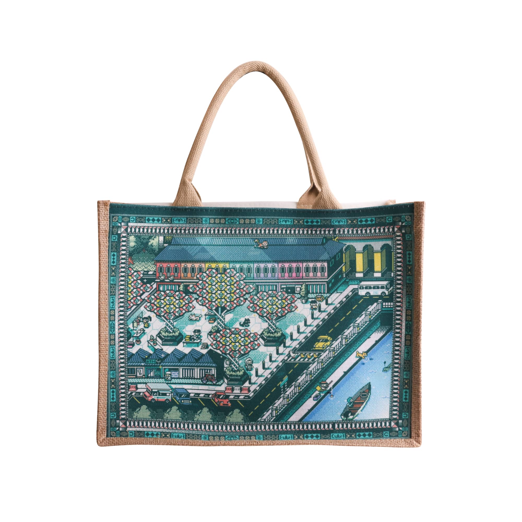 Canvas and Jute Tote Bag
