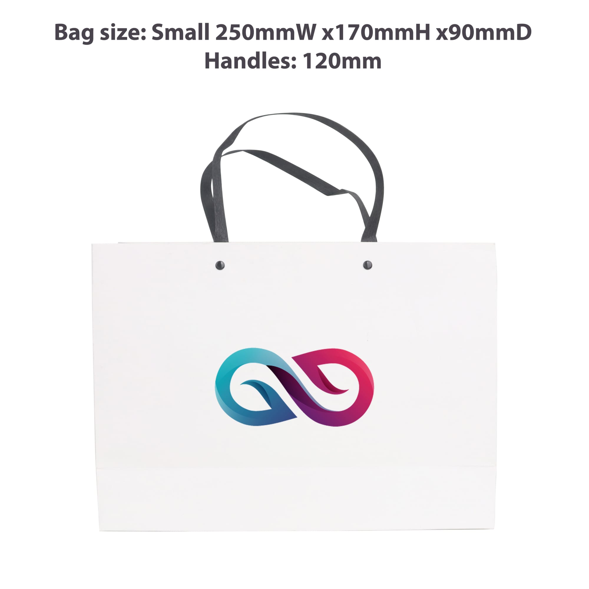 Small Crosswise Paper Bag with Knitted Handle(250 x 170 x 90mm)