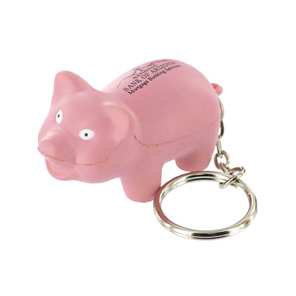 Keyring with Mini Pig Stress Item