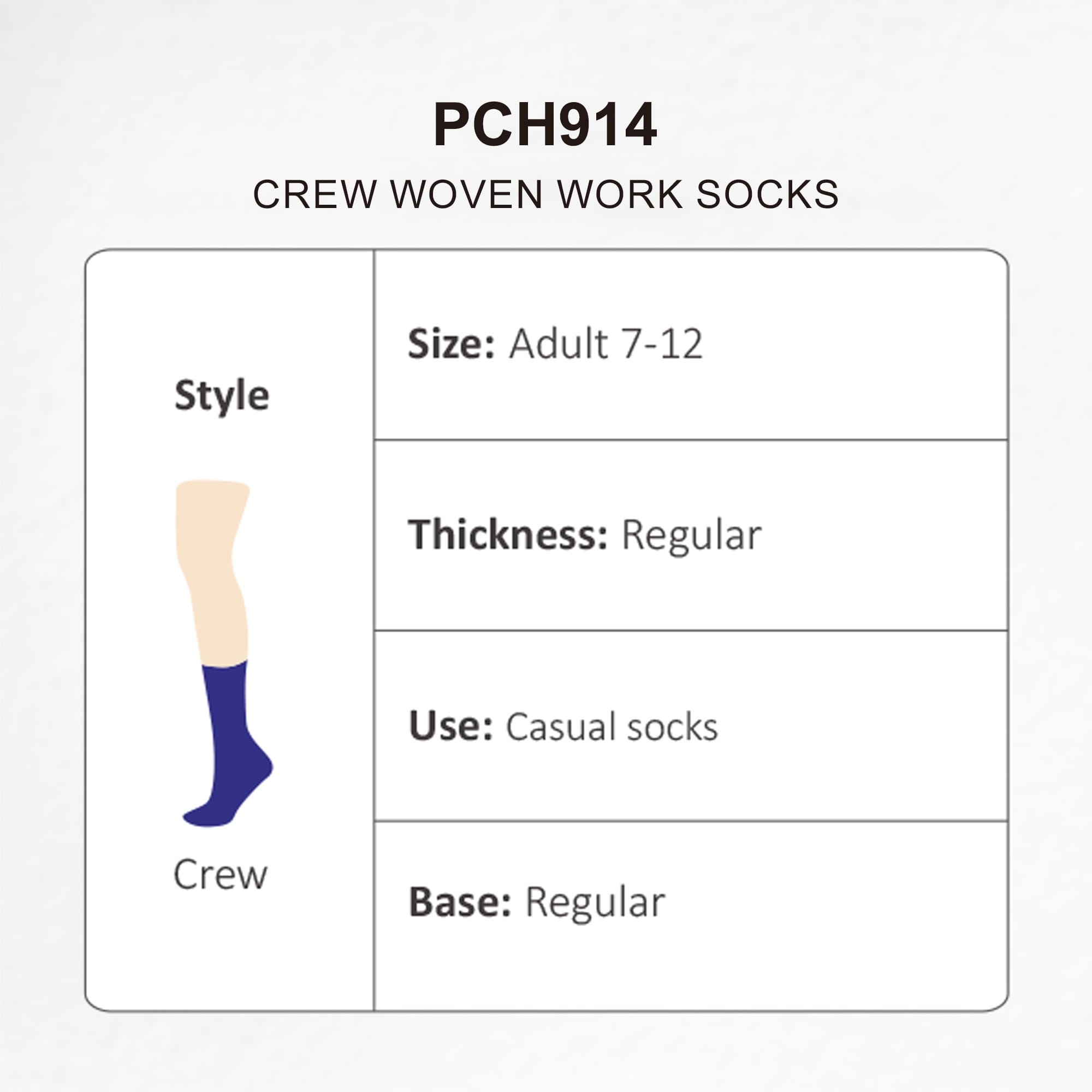 Crew Woven Work Socks