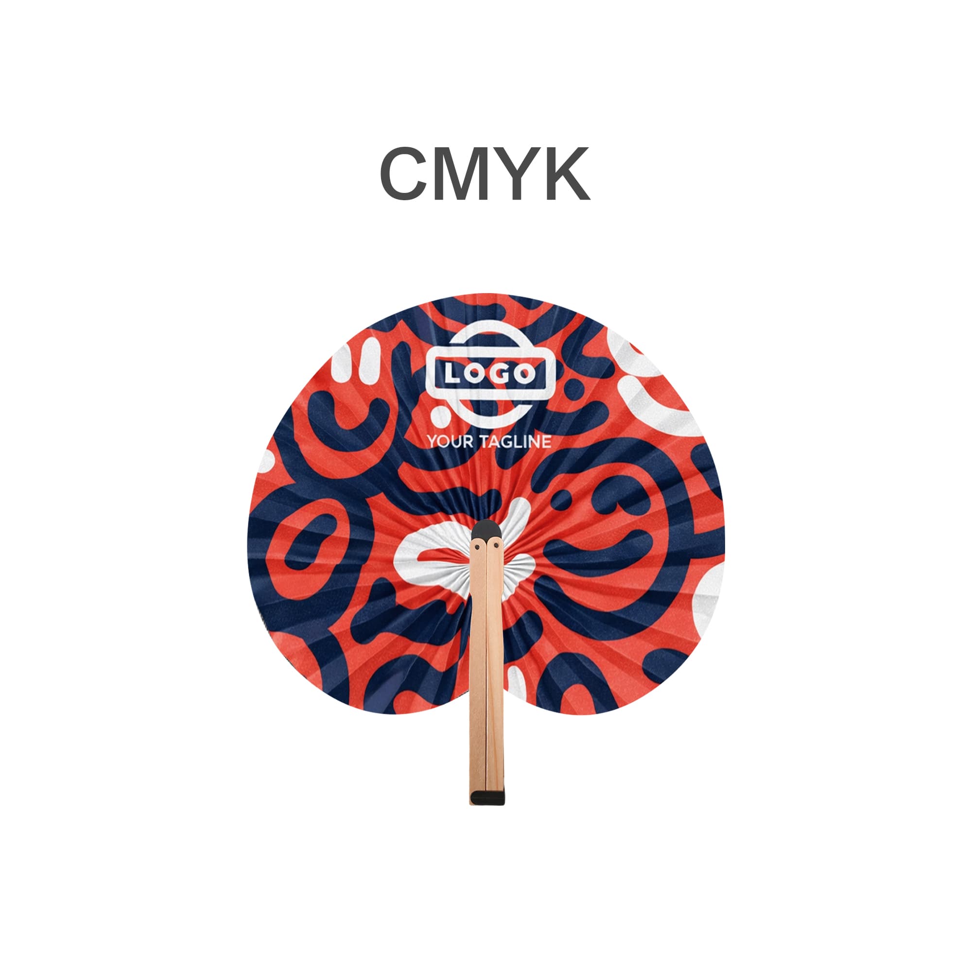 Peach Shape Wooden Paper Fan