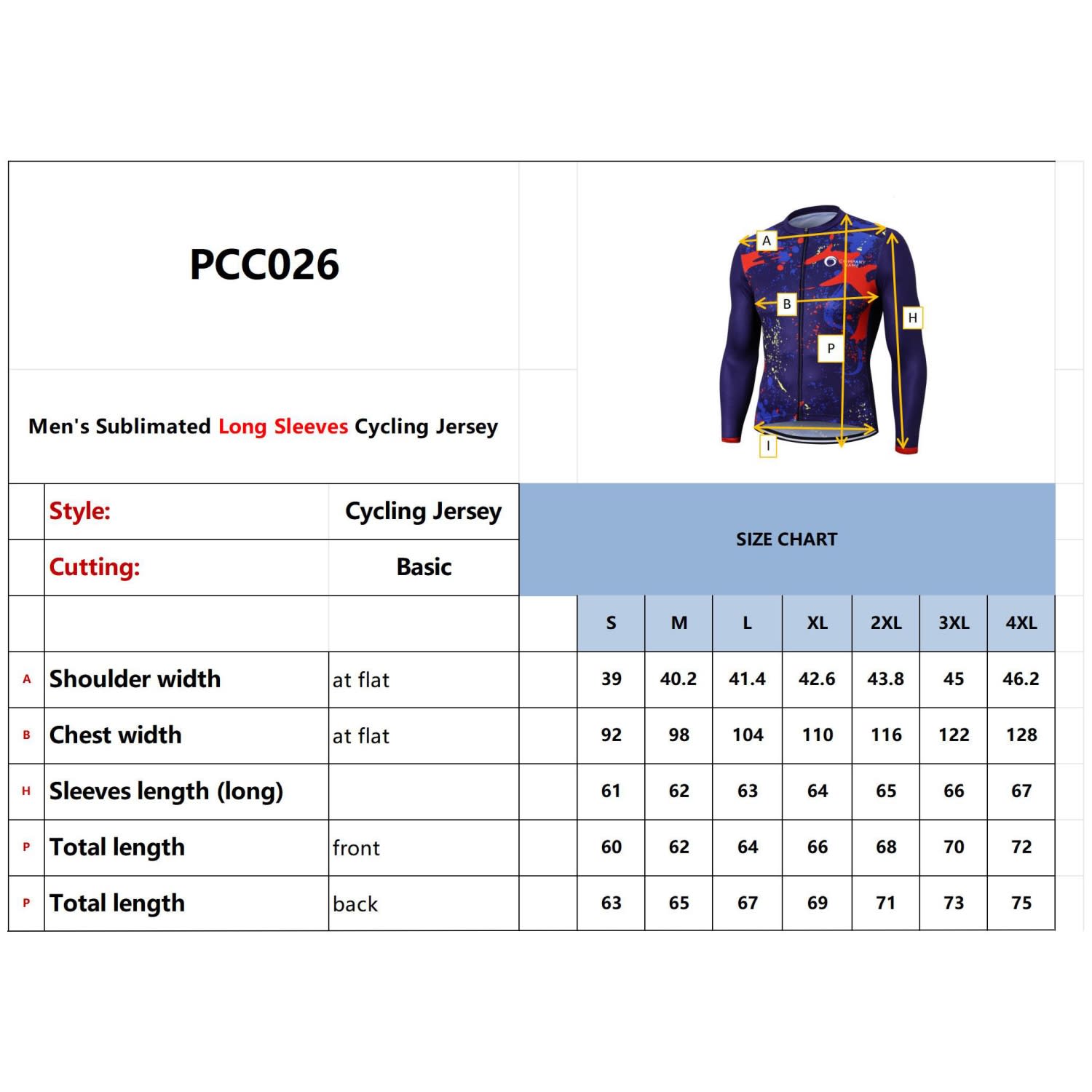 Men's Sublimated Long Sleeve Cycling Jersey