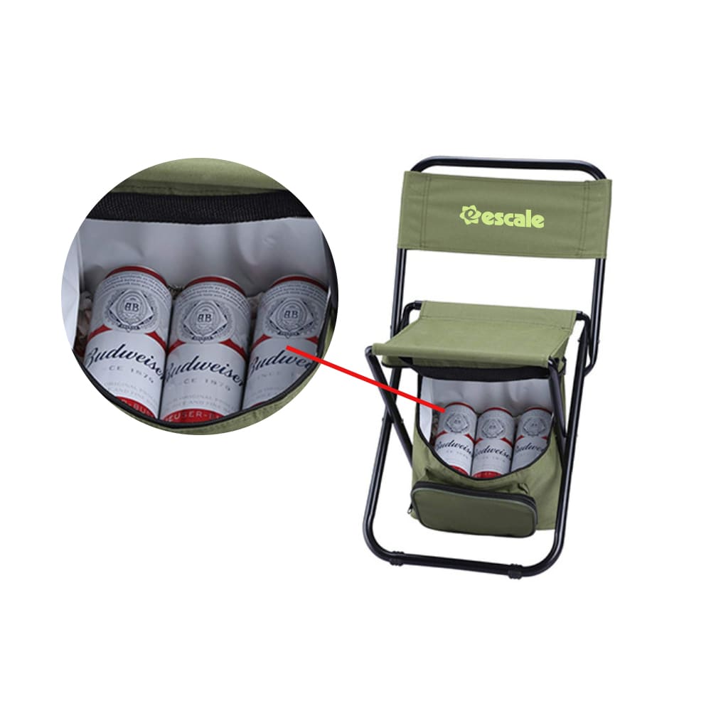 Adult Foldable Camping Chair with Cooler Bag