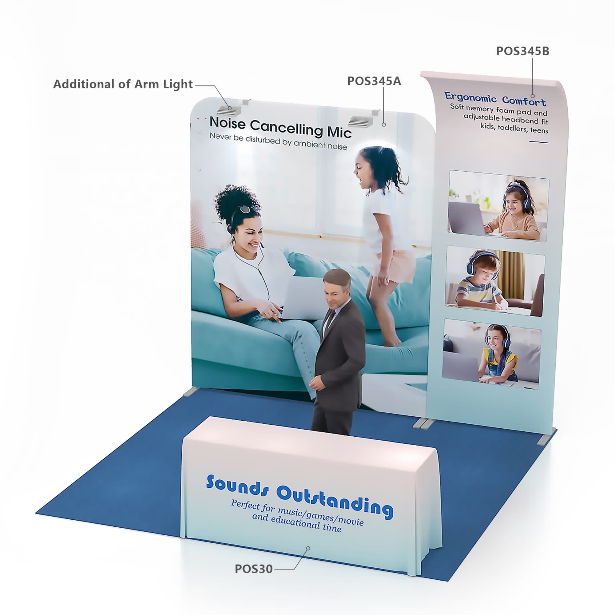 2m Straight Tension Fabric Display Wall
