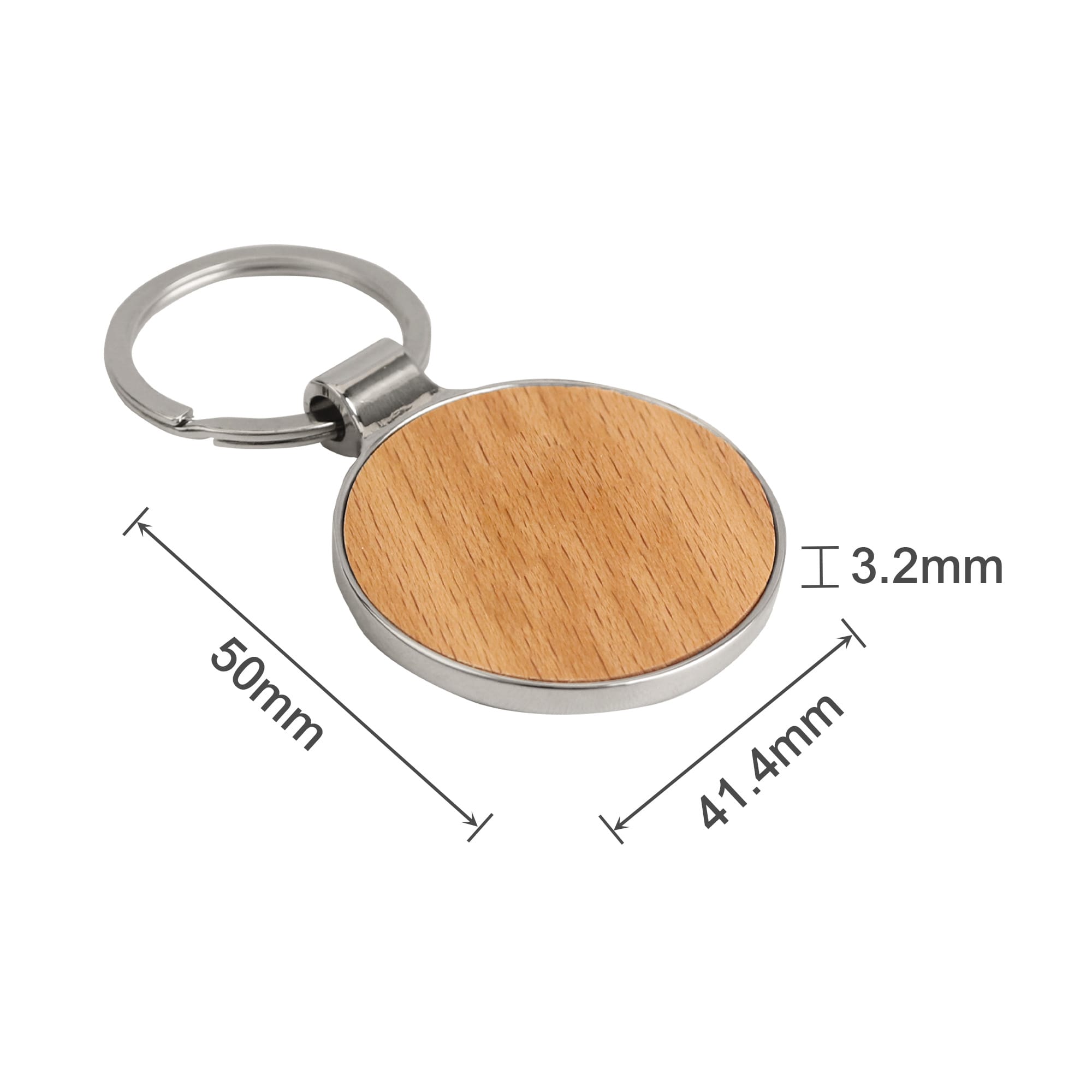 Round Wooden Keyring