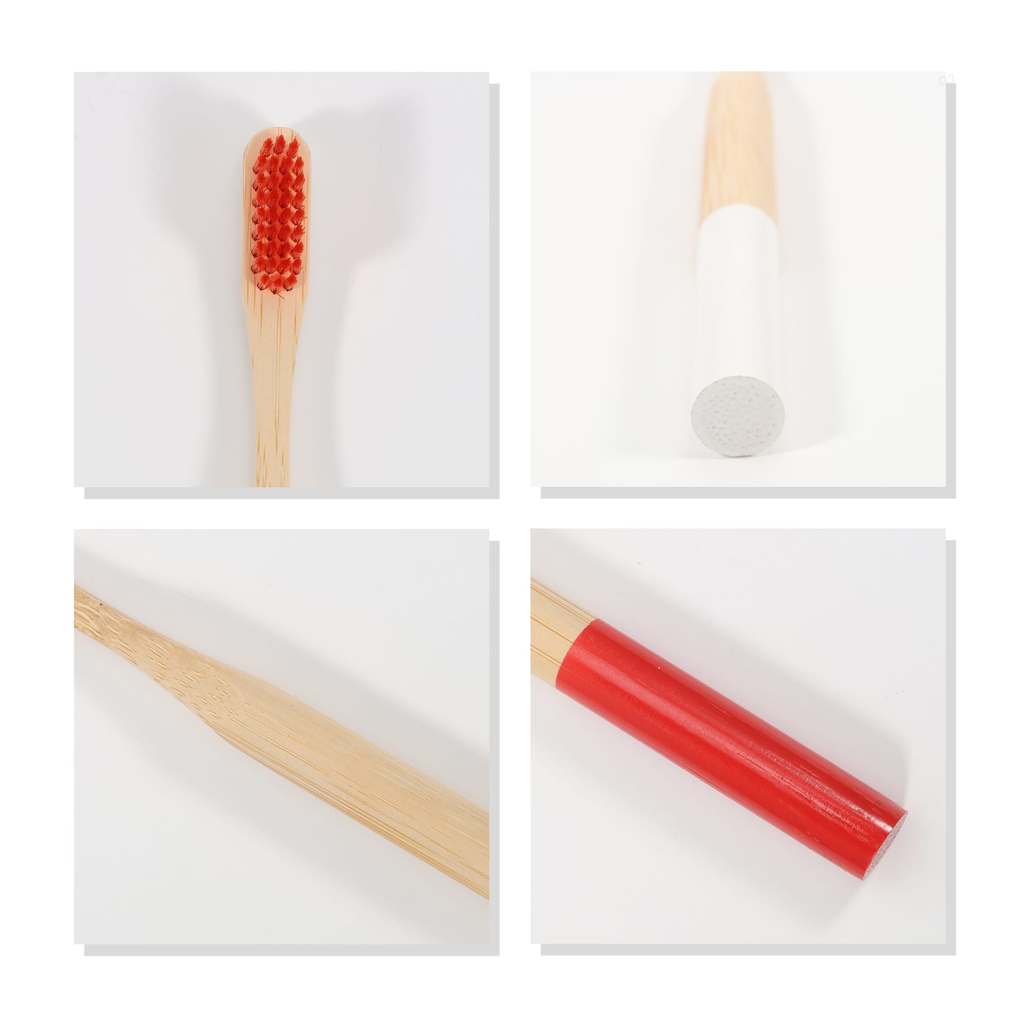 Large Round Handle Colorful Bamboo Toothbrush