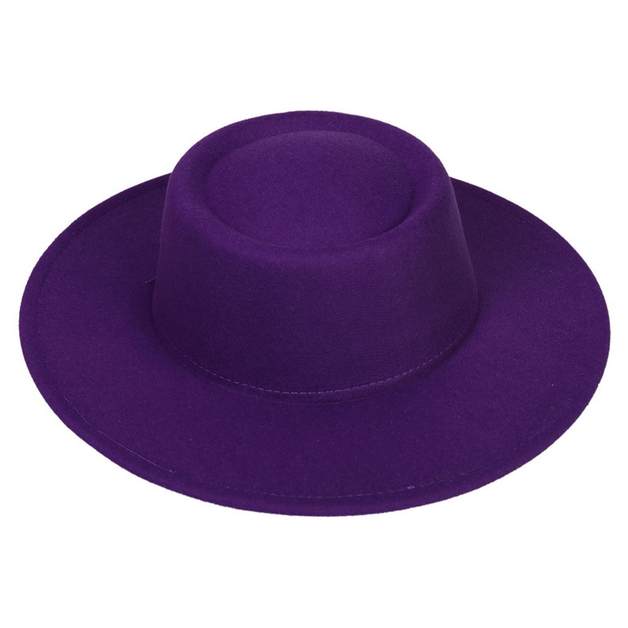Flat Top Felt Fedora Hat