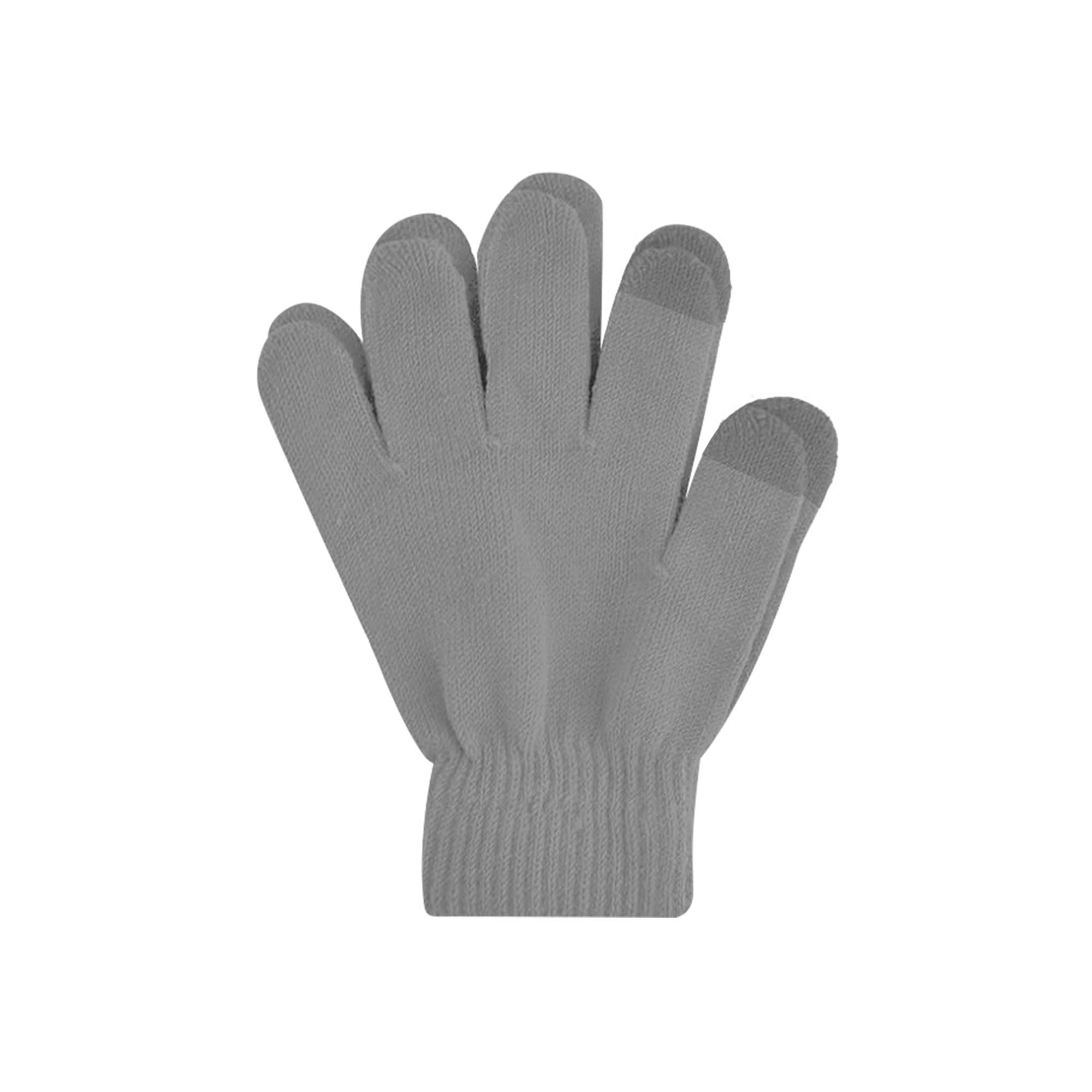 Adults Plain Knitted Gloves with Woven Label