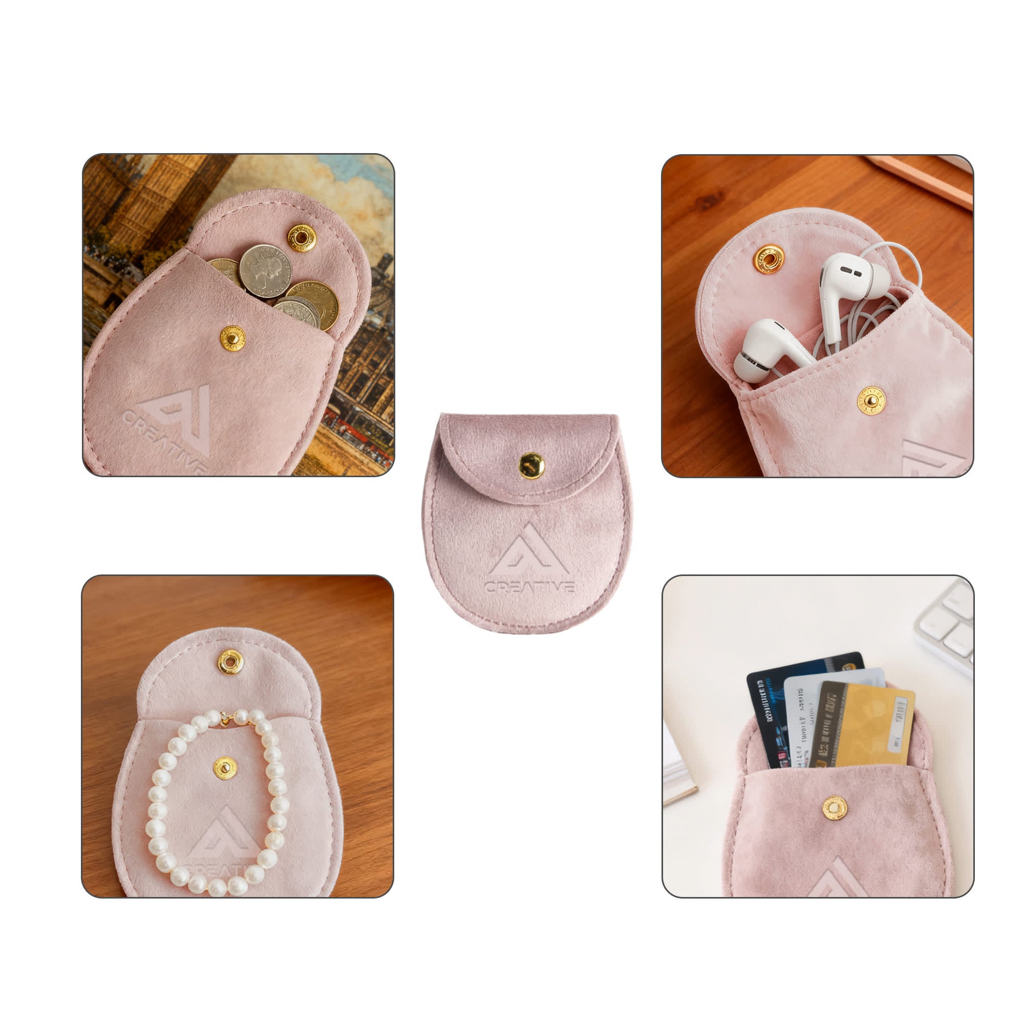 Oval Velvet Jewellery Pouch