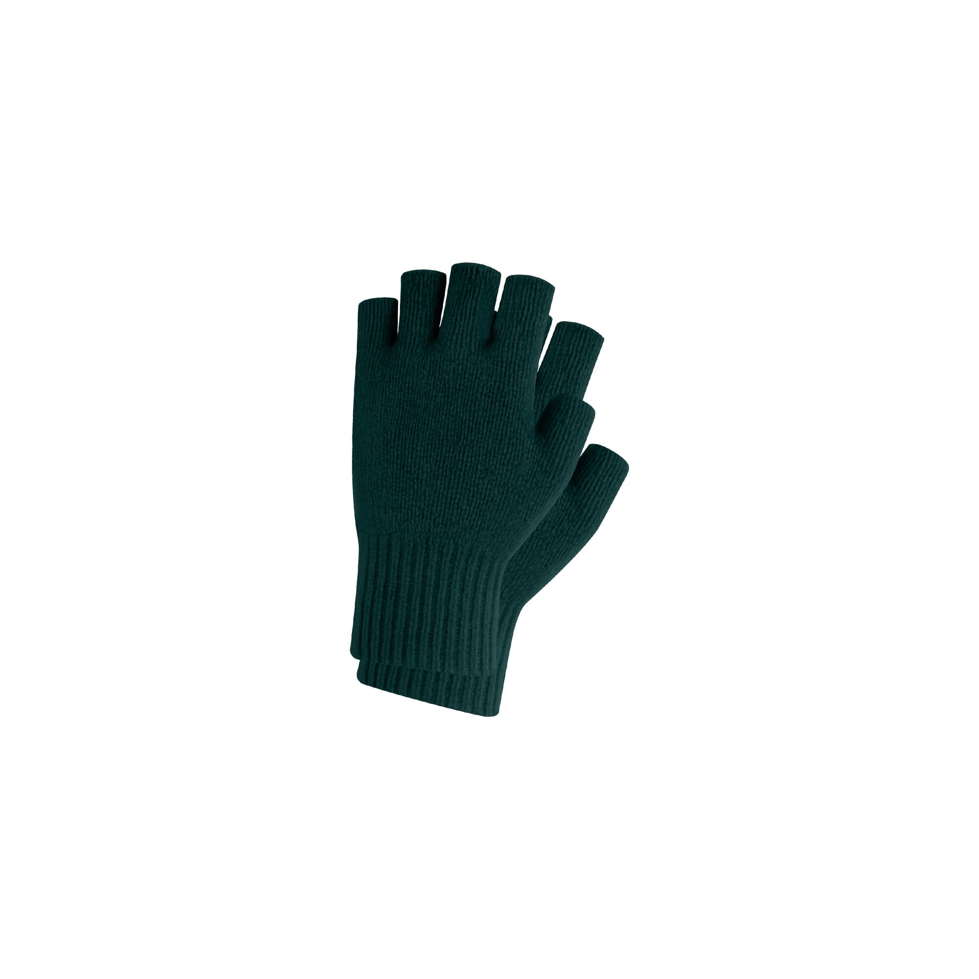 Kids Plain Knitted Fingerless Gloves with Woven Label