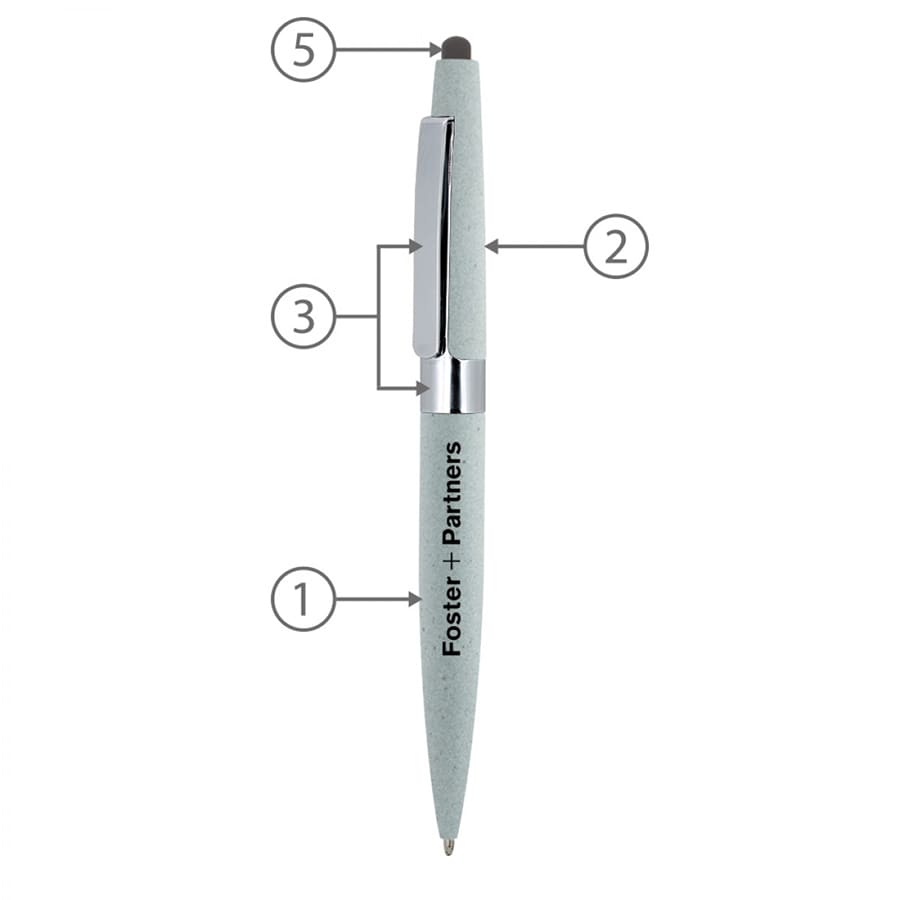 BND77S PERI STYLUS, TWIST METAL BALL PEN