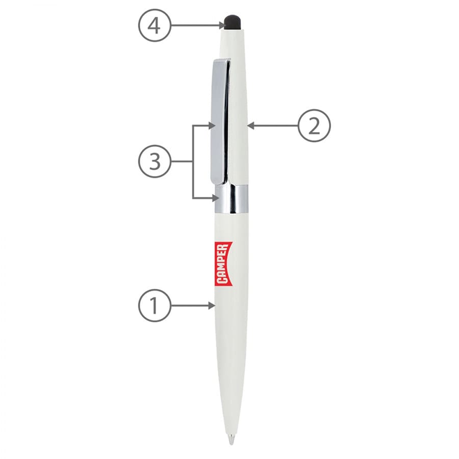 BND77S PERI STYLUS, TWIST METAL BALL PEN