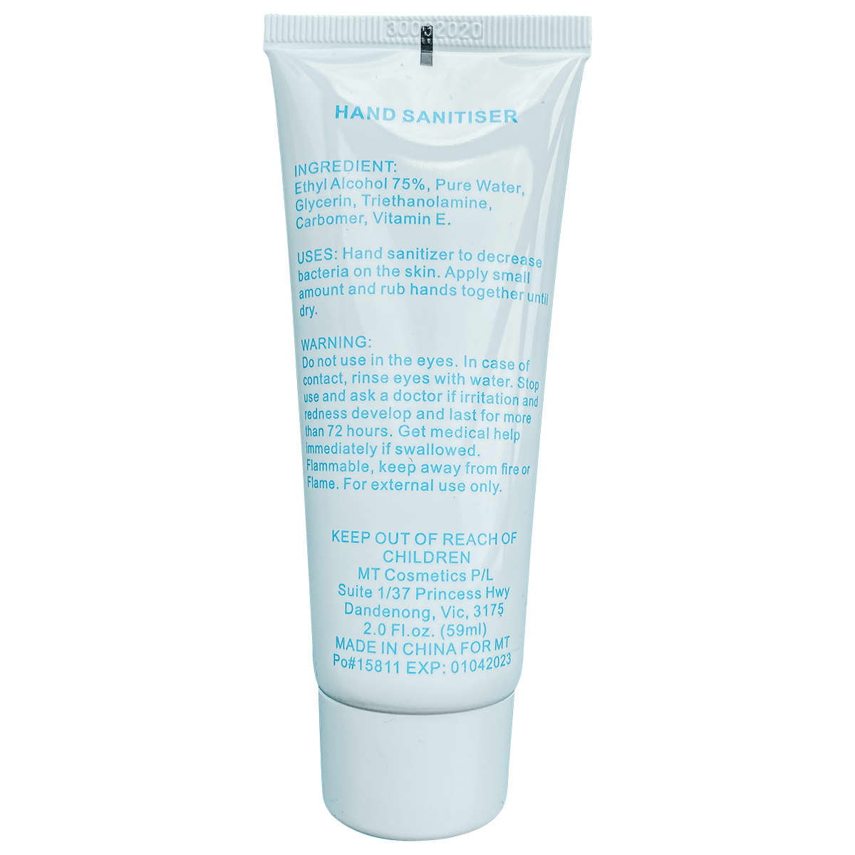 59ml Screw-Top Hand Sanitiser - 75% ethyl-alcohol