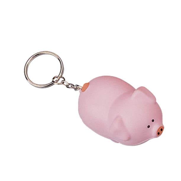 Keyring with Pig Stress Reliever