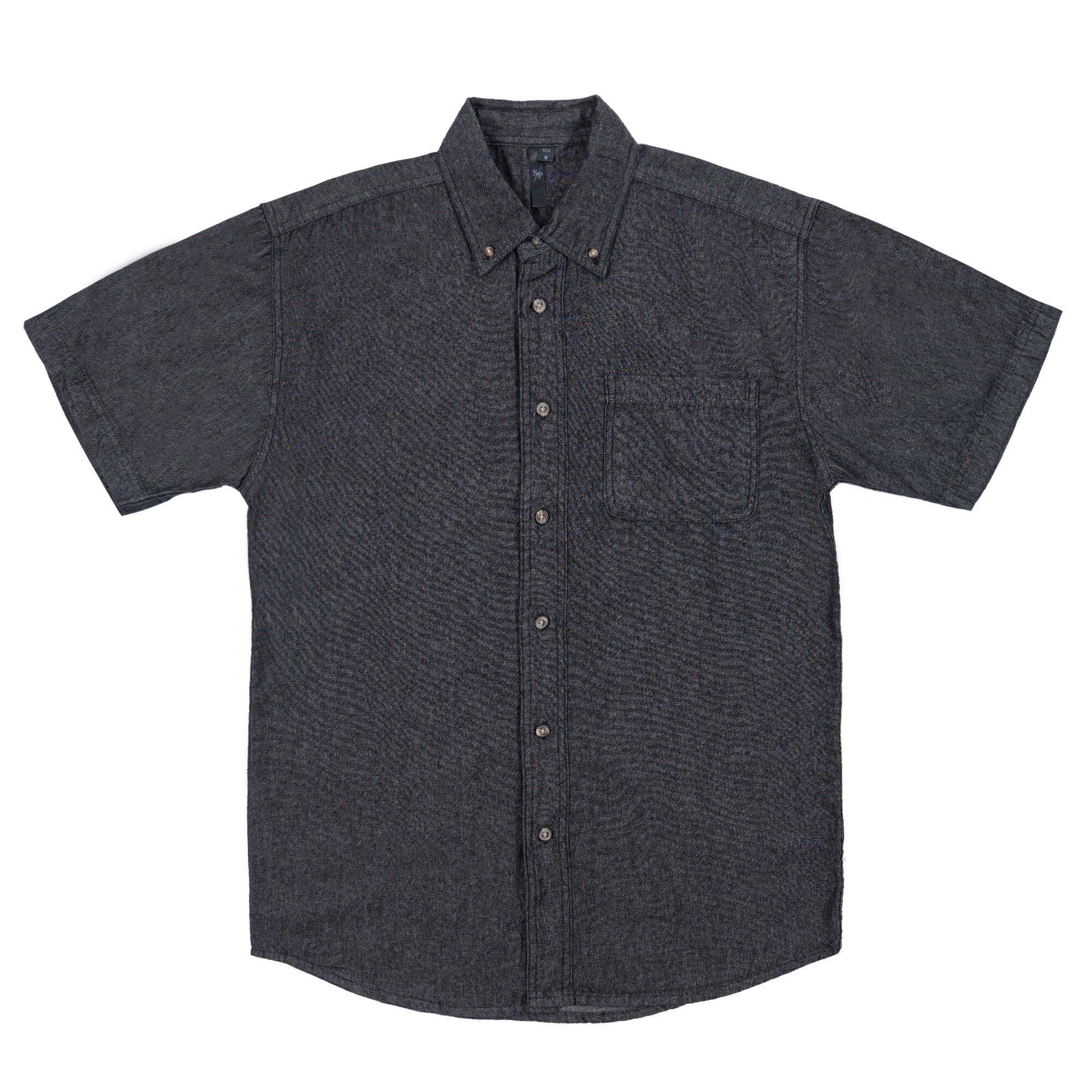 Short Sleeve Cotton Denim Shirt