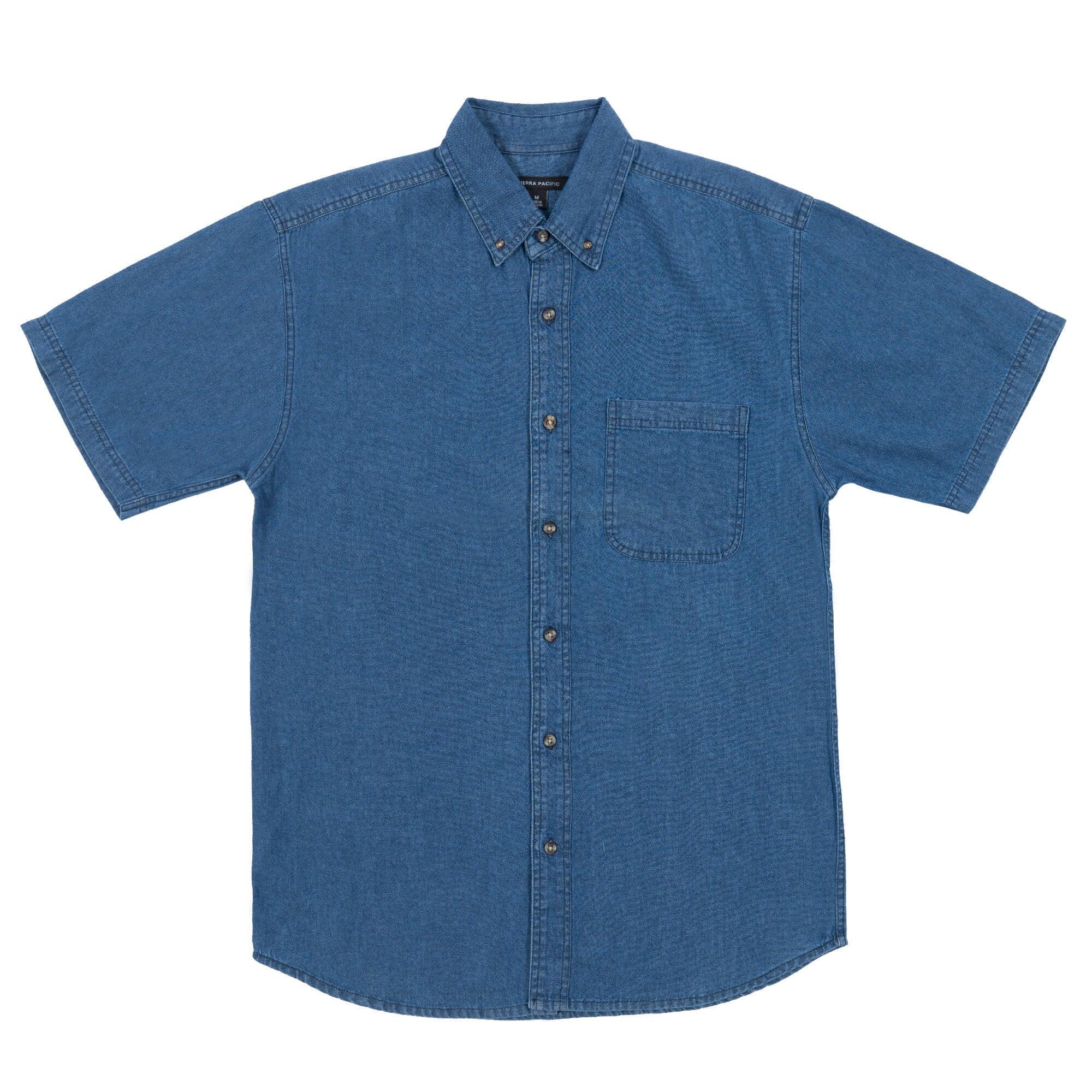 Short Sleeve Cotton Denim Shirt