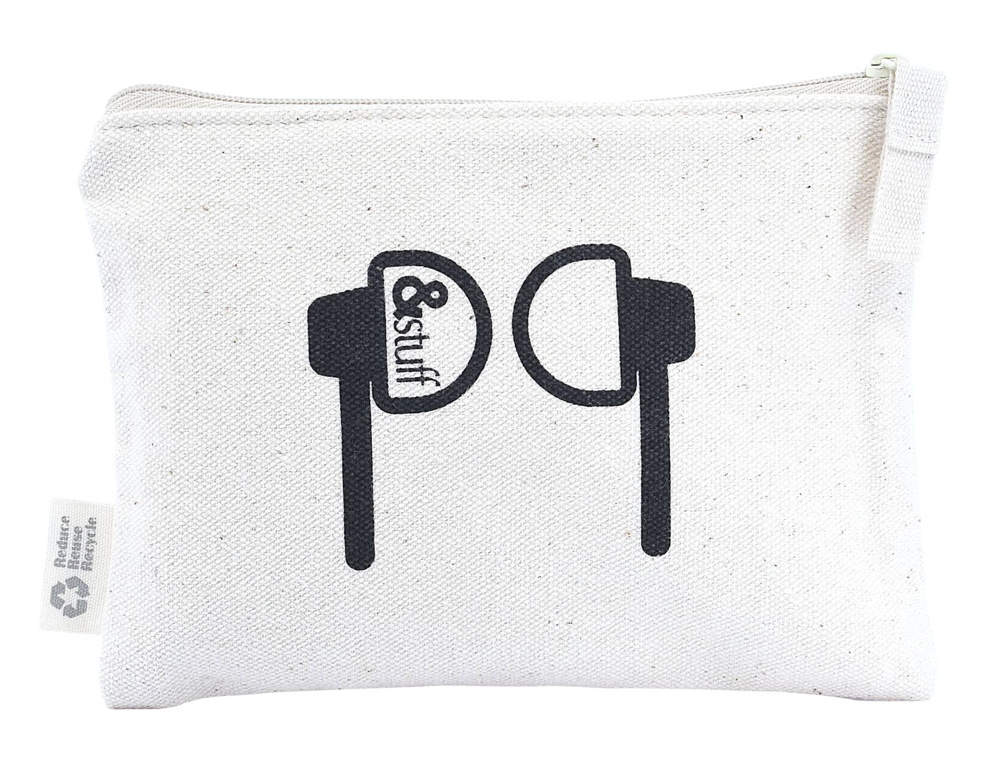 Calico Earphone Pouch 12.5cm x 17cm