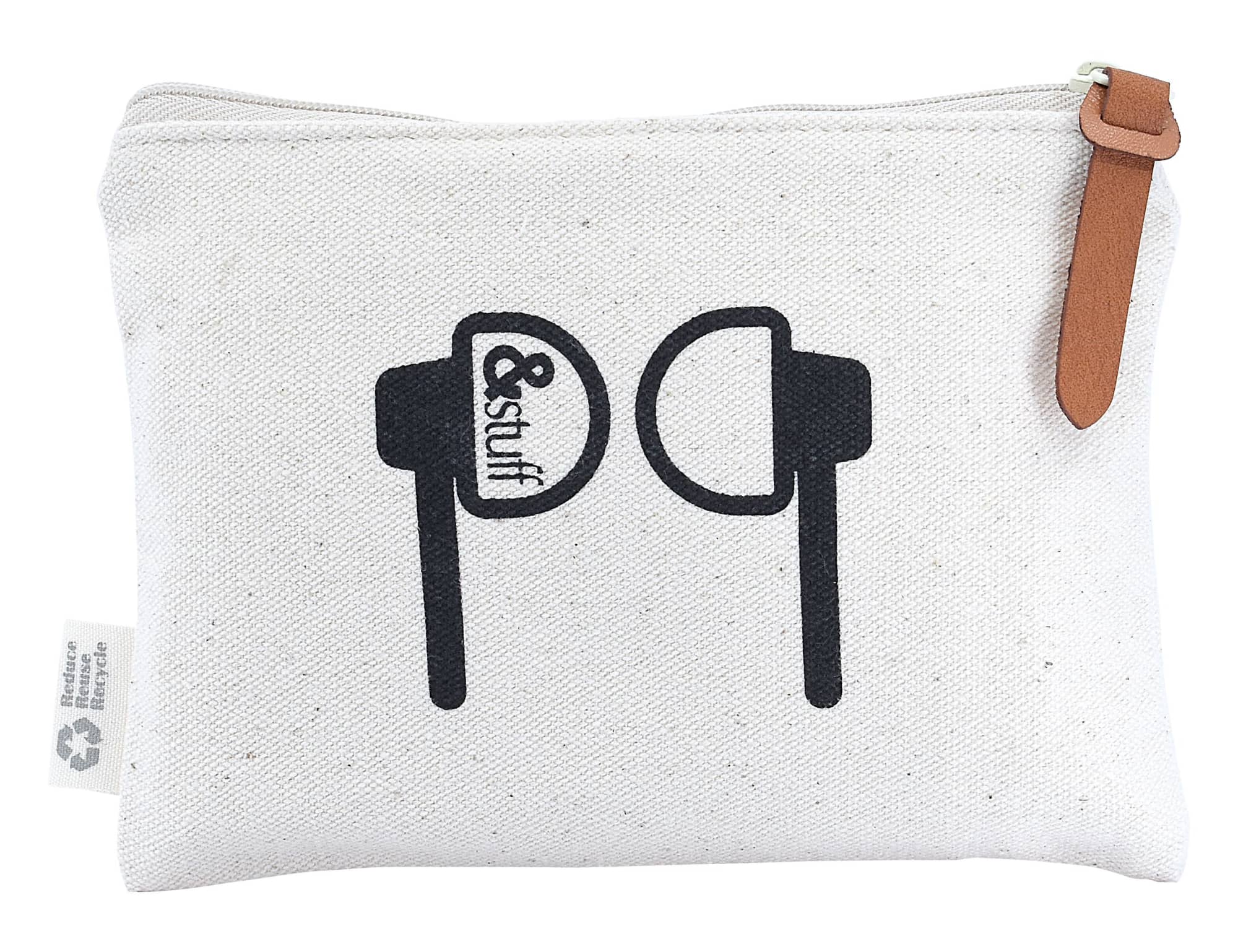 Calico Earphone Pouch 12.5cm x 17cm
