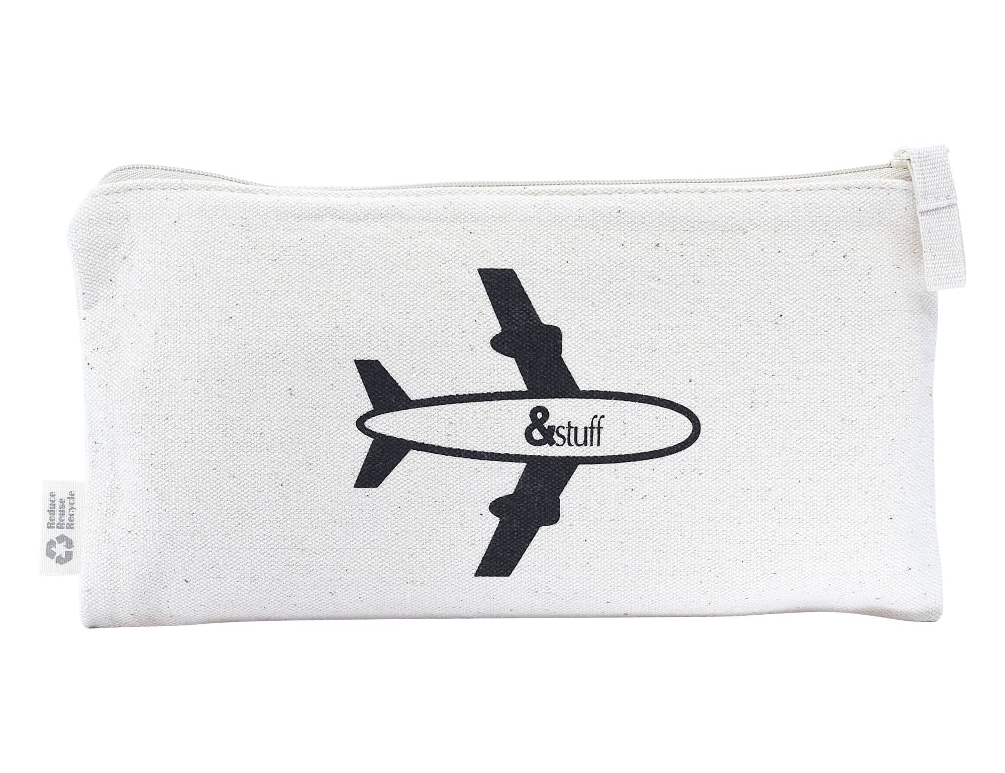 Calico Travel Pouch 12.5cm x 24.5cm