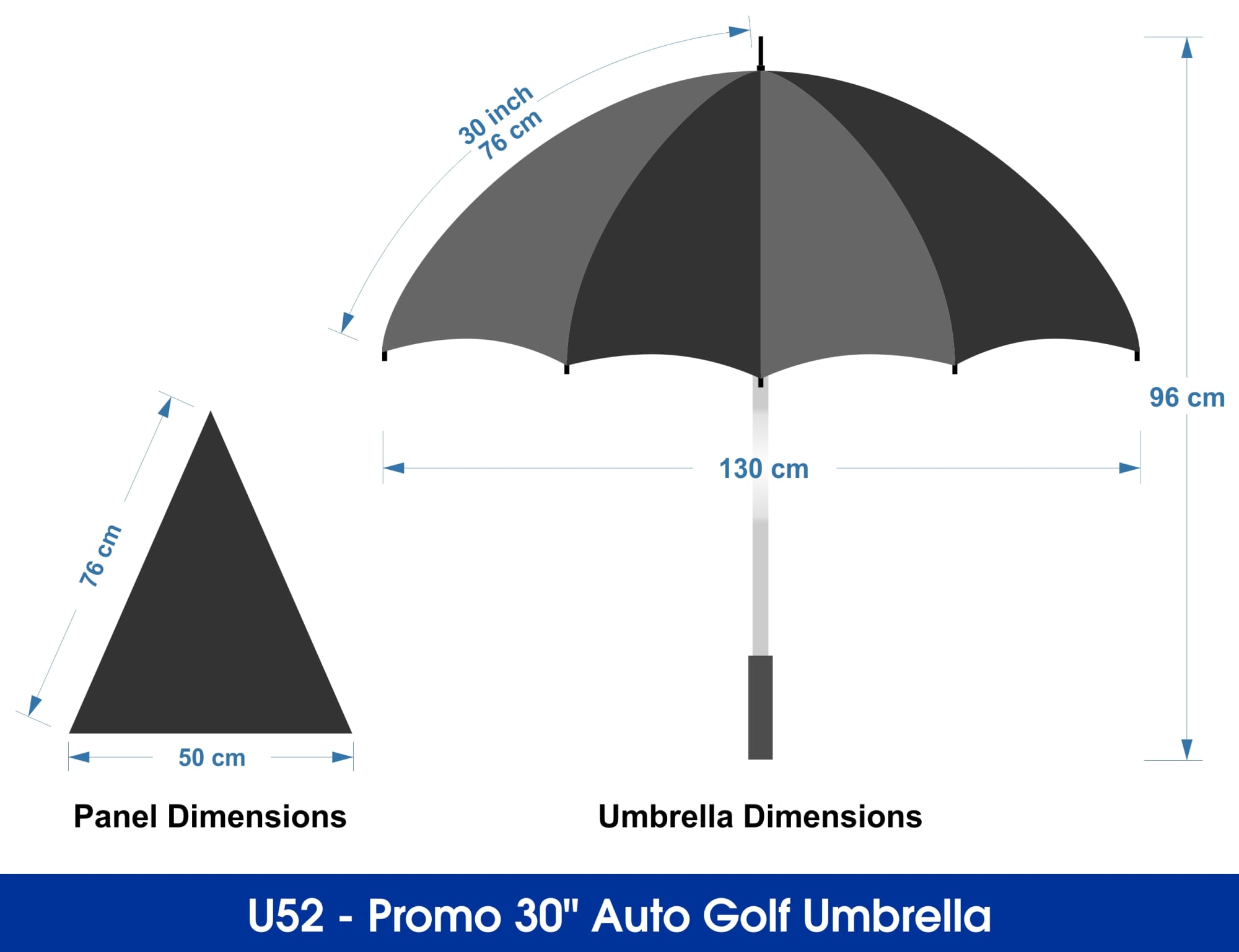 Promo 30" Auto Golf Umbrella