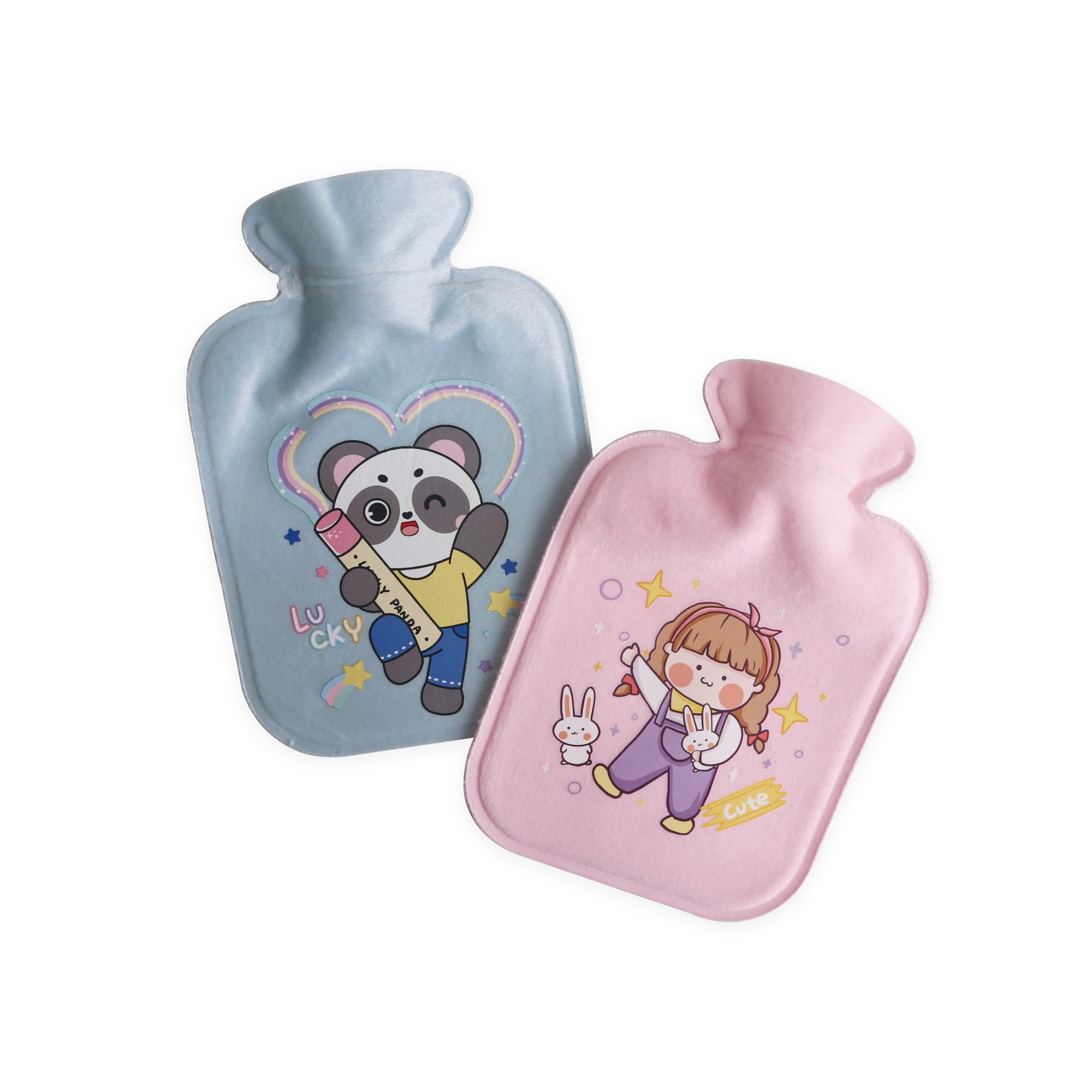 Hot Water Bottle with Plush Cover