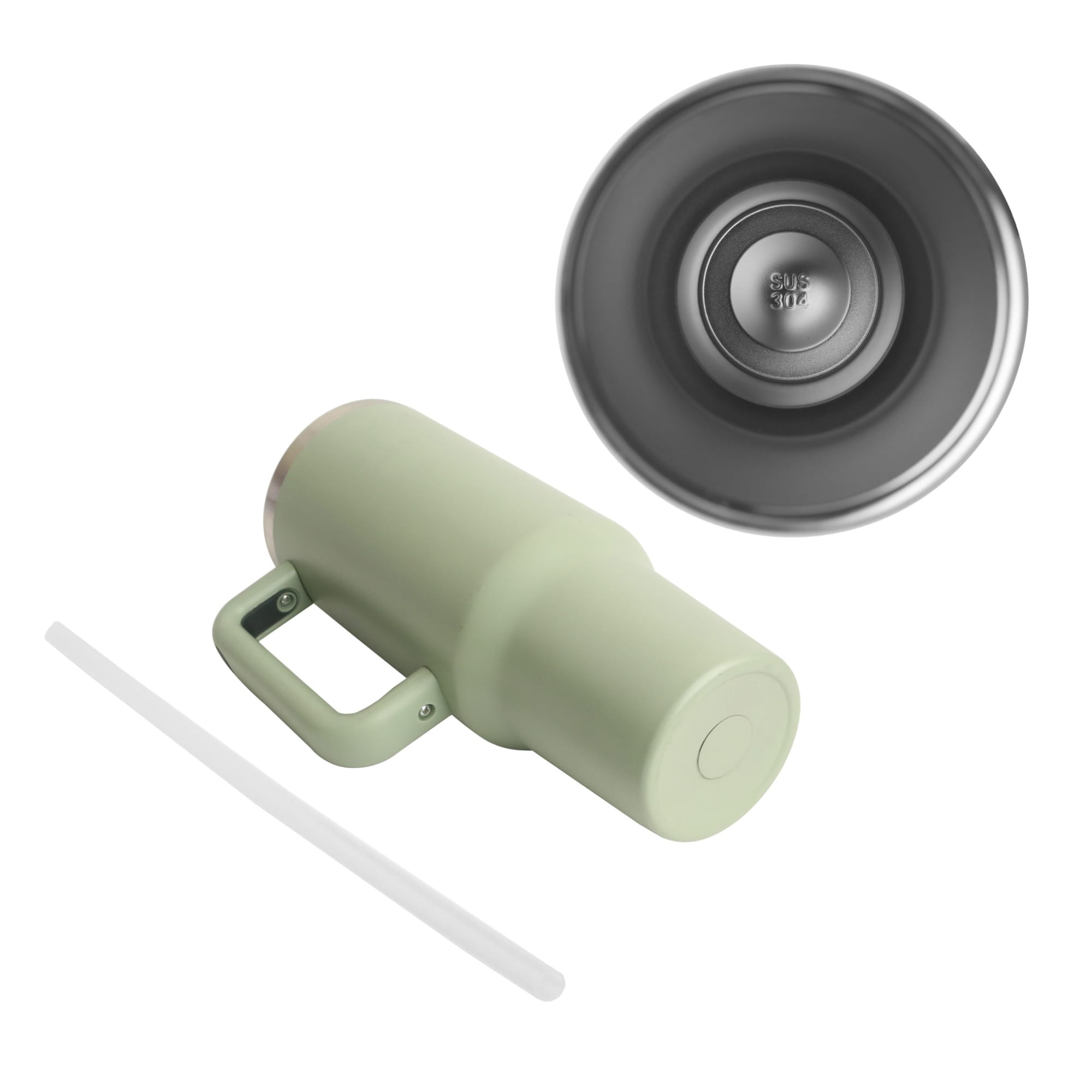 1.2L Stainless Steel Tumbler with Lid and Straw