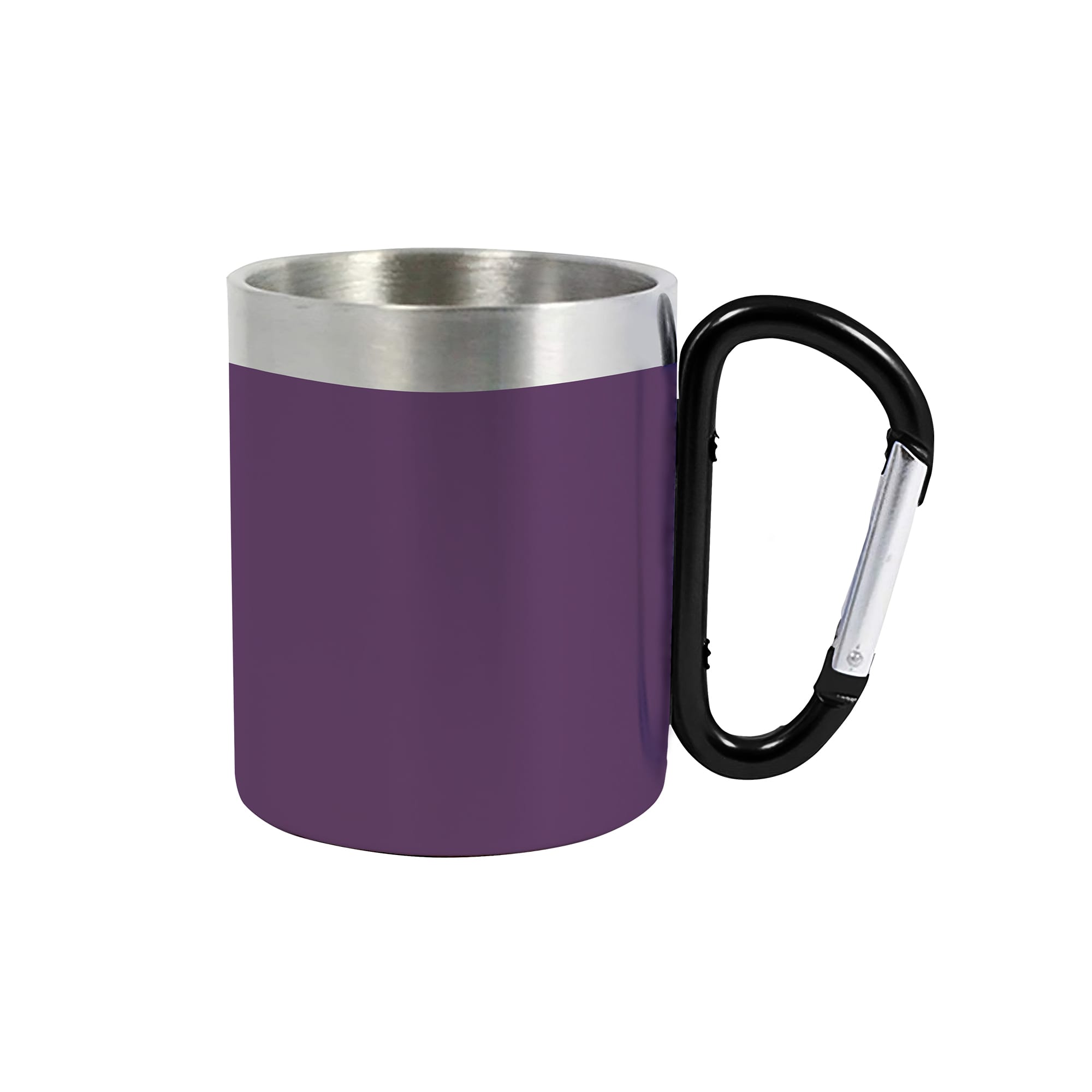 200ML Recycled Stainless Steel Double Walled Mug with Carabiner Handle