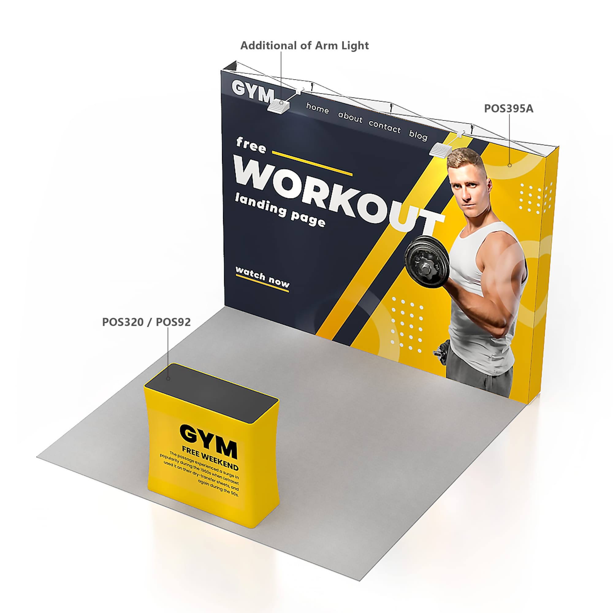 3m Straight Pop Up Display Wall