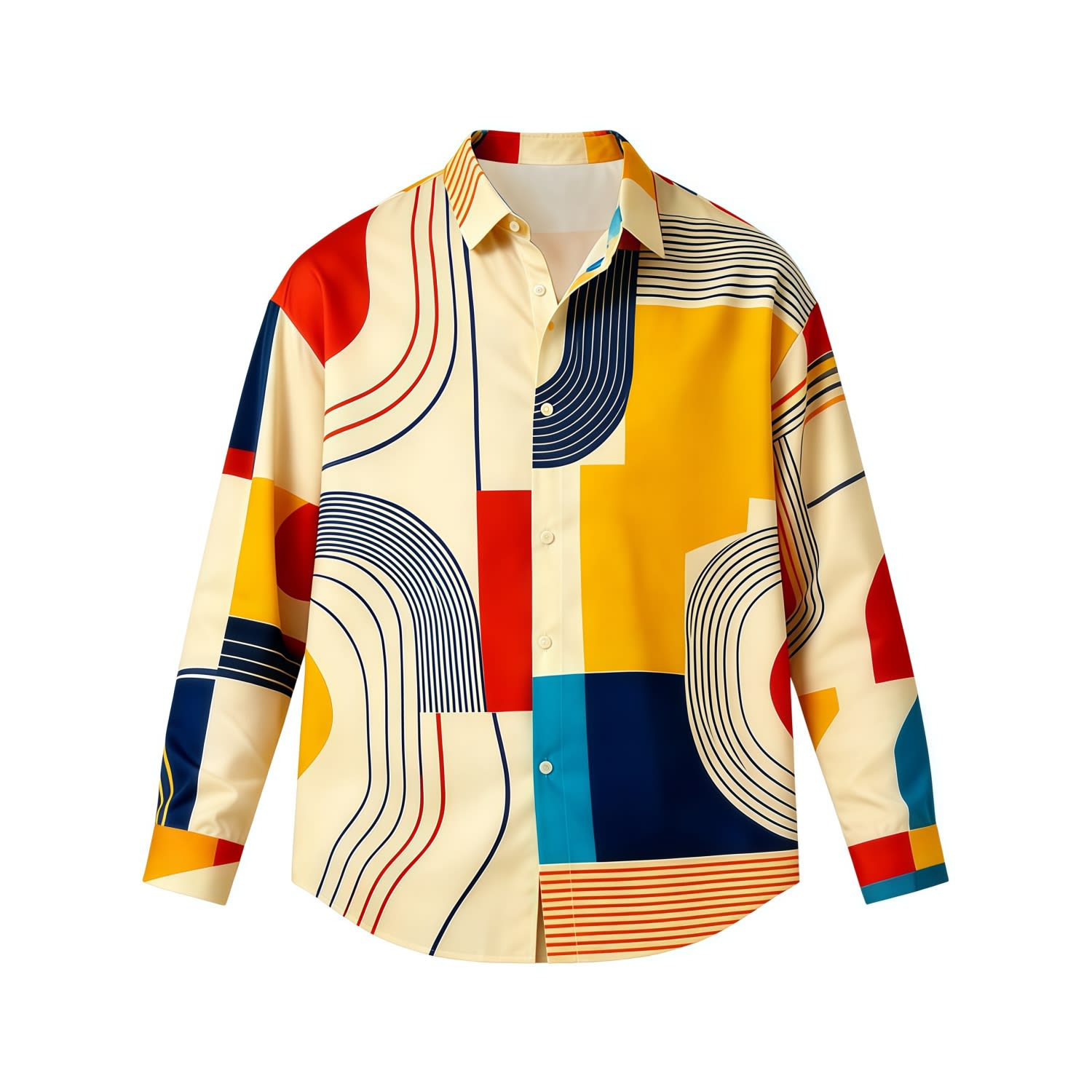 Men's Polyester Spandex Sublimated Long-Sleeve Basic Shirt