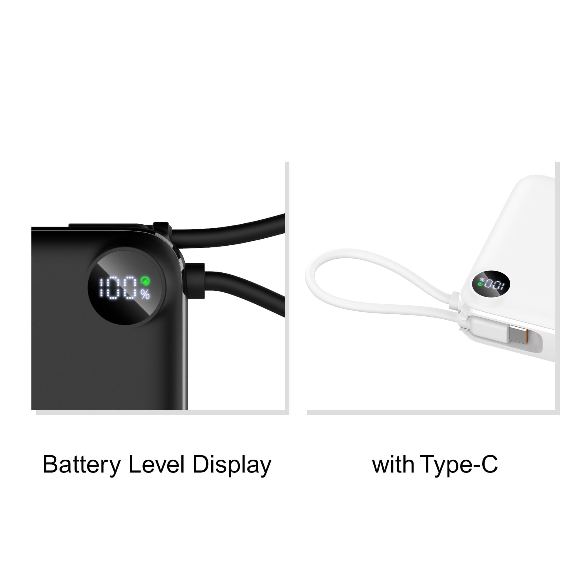 10000mAh Power Bank with Charging Cable