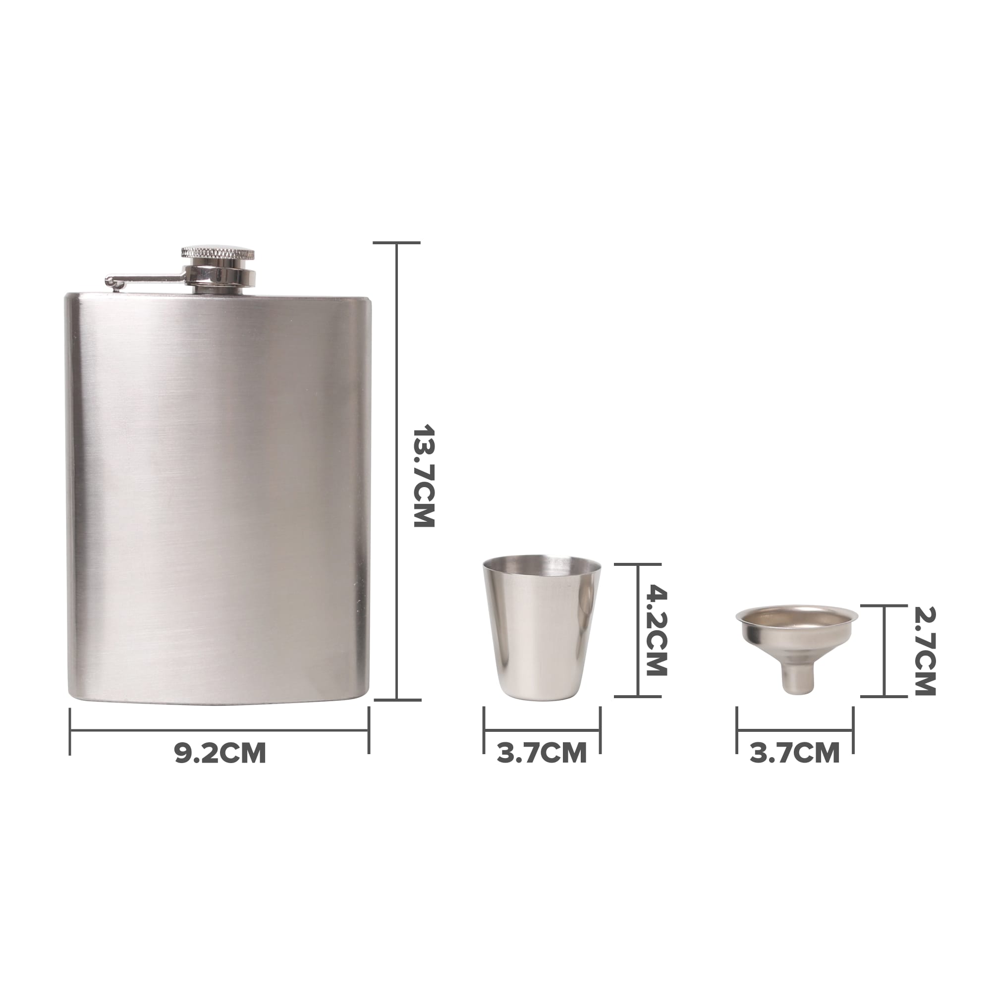 8 OZ Stainless Steel Hip Flask Set