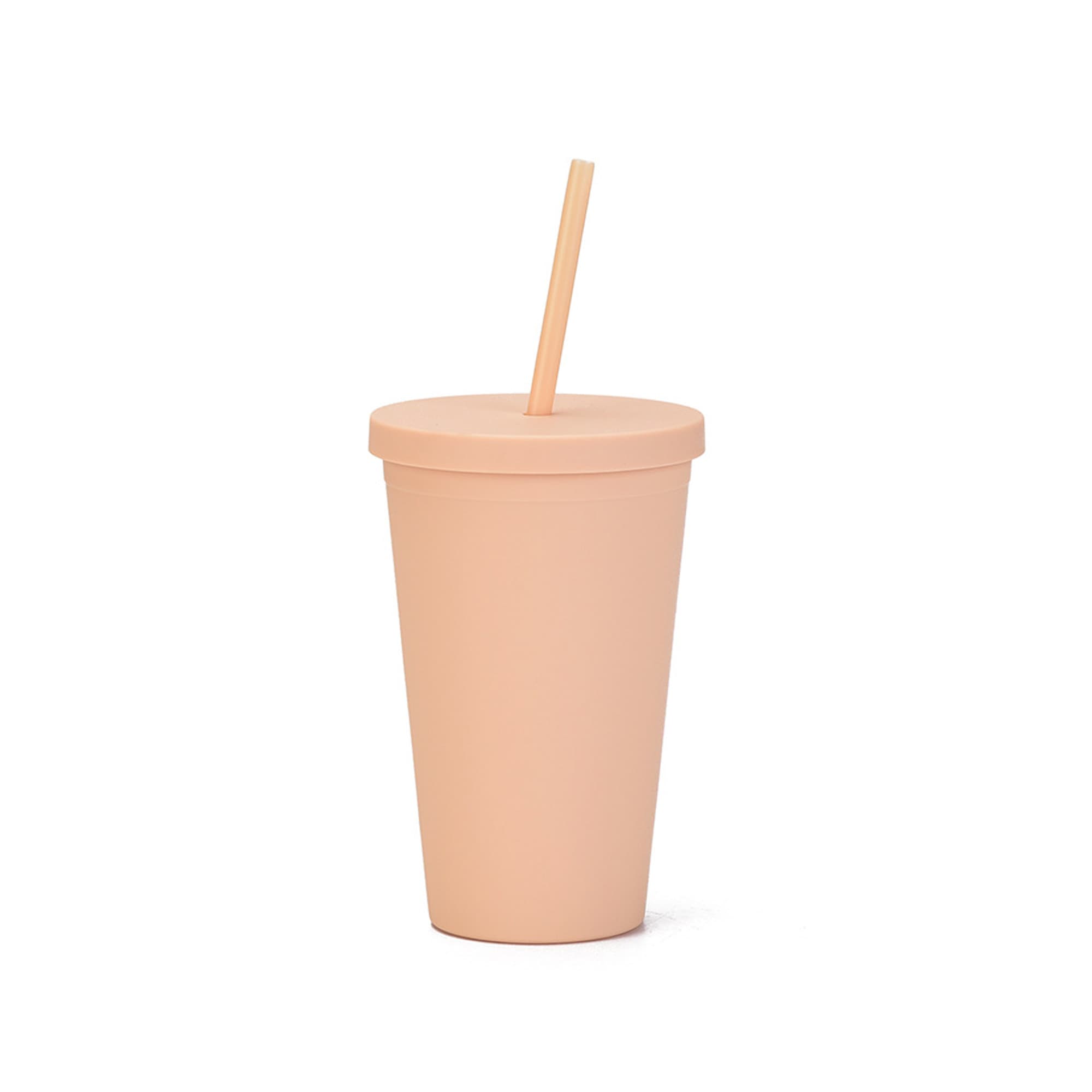 16oz Matte Plastic Cups with Lids & Straws