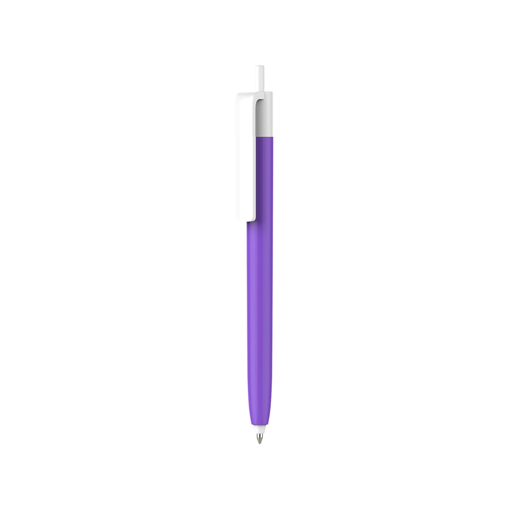 Push Button Pen - Colour Barrel with Creamy White Cap