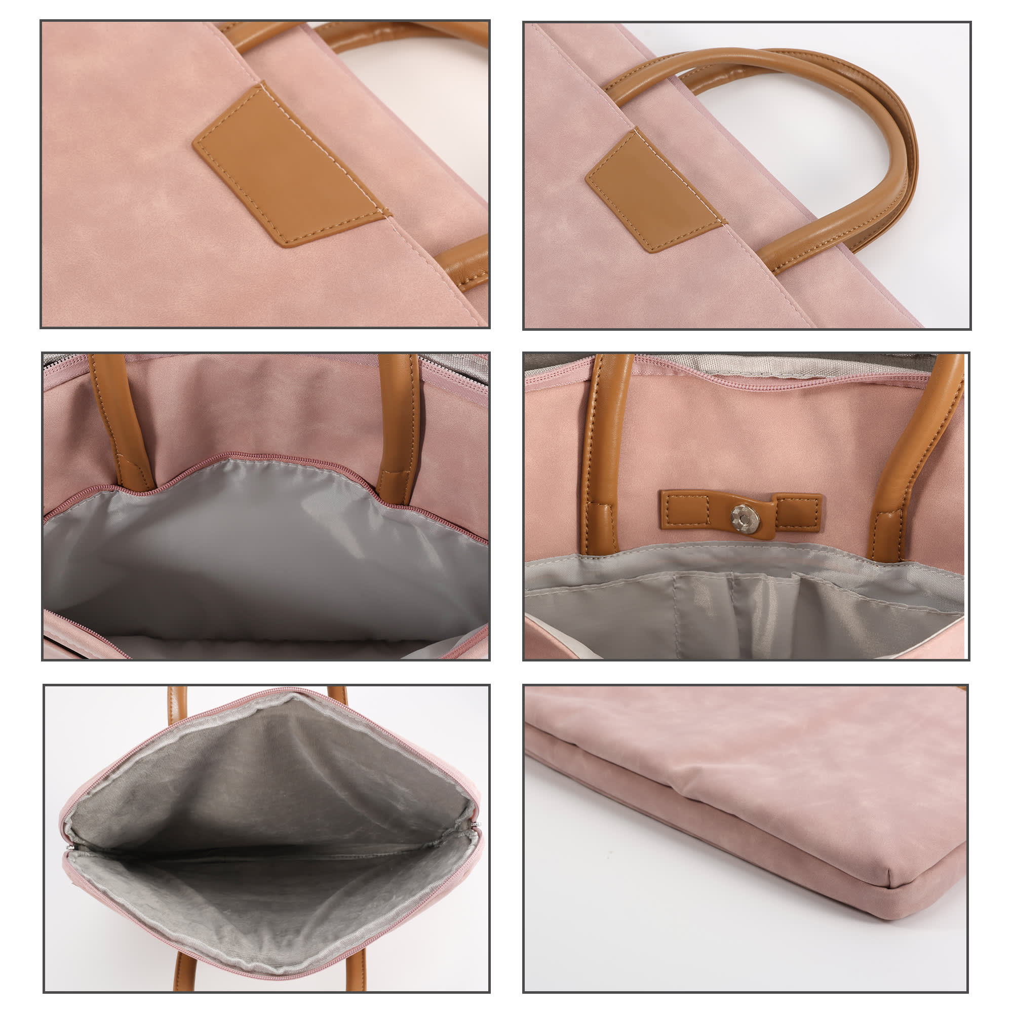 Suede PU Leather Laptop Bag