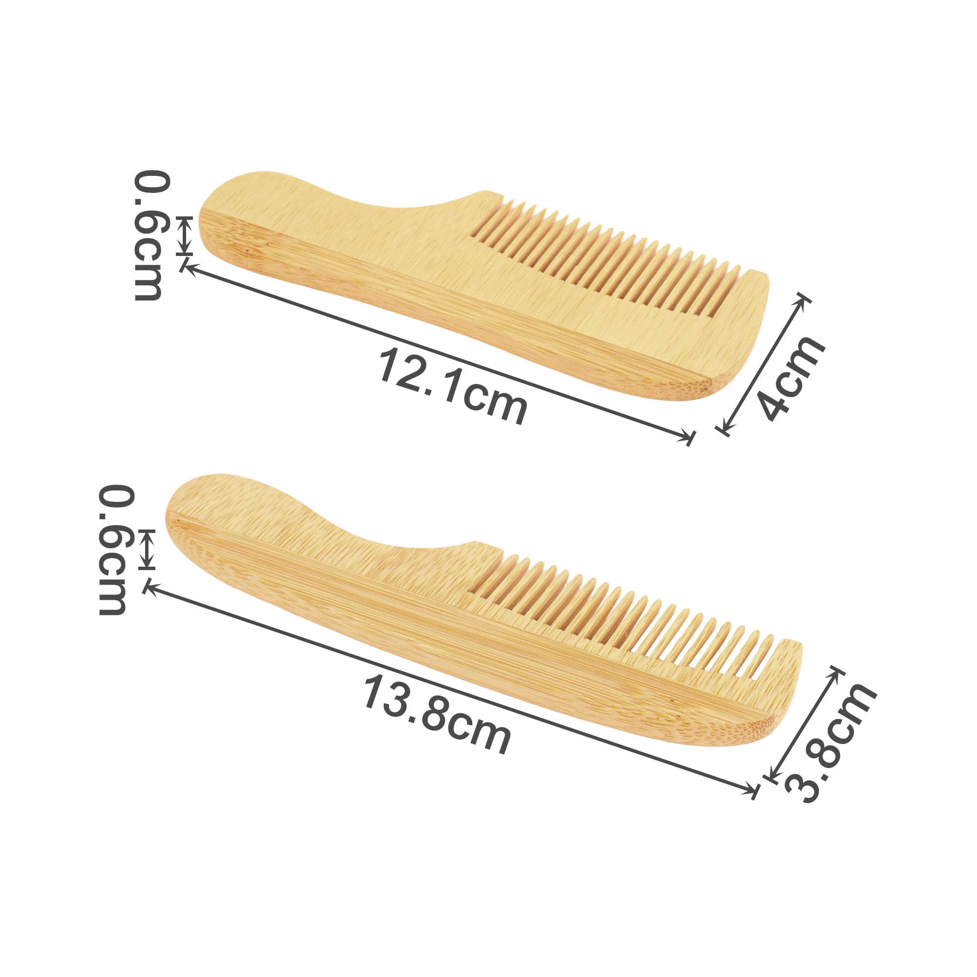 Natural Small Bamboo Comb With Handle
