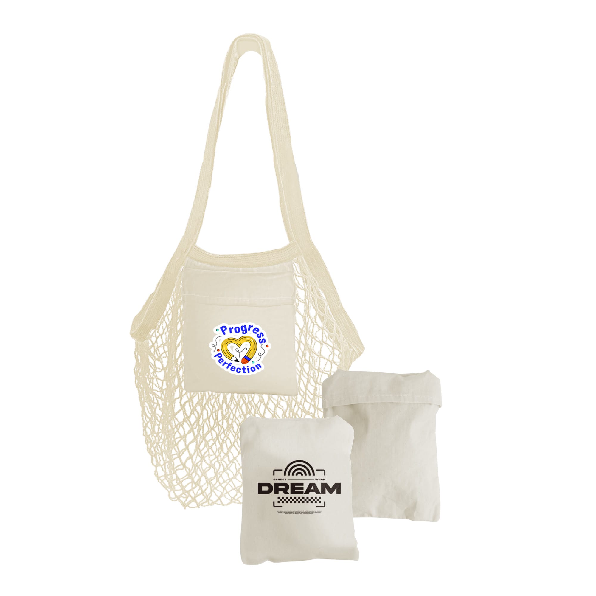 Mesh Foldaway Cotton Tote bag