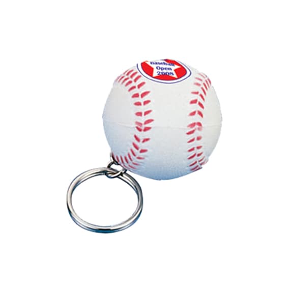 Keyring with Baseball Stress Reliever
