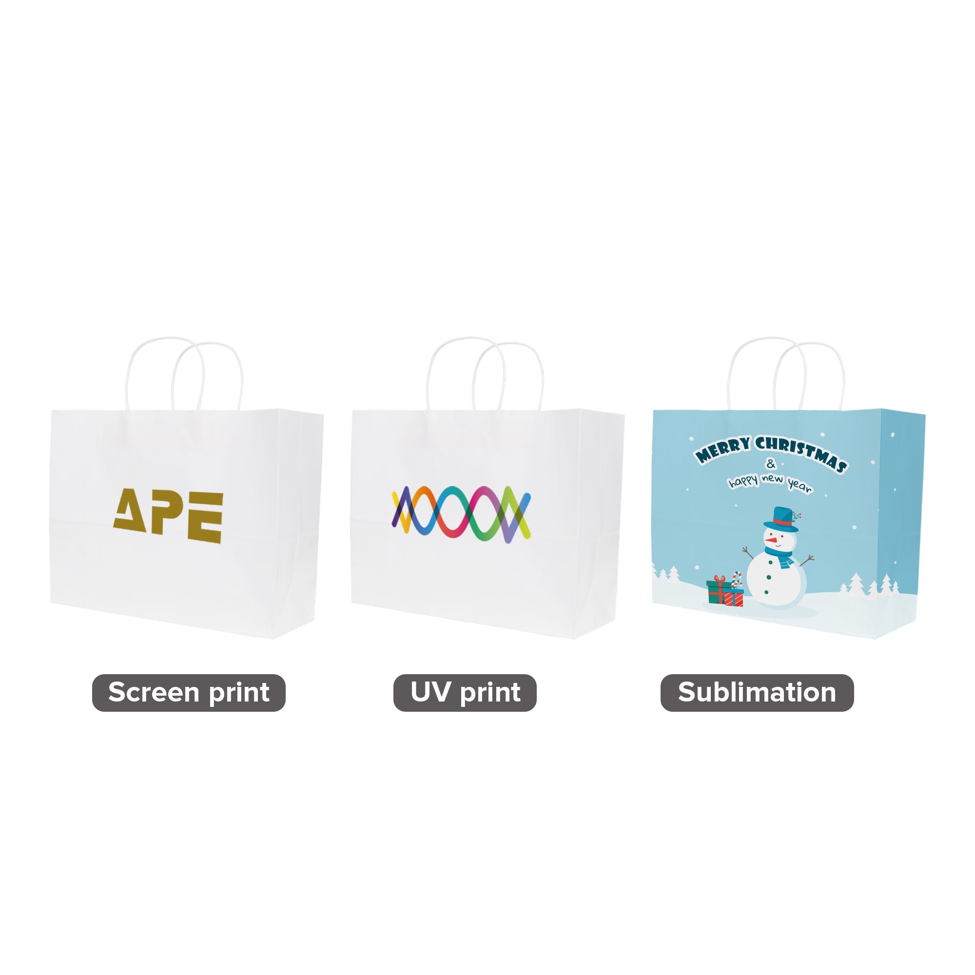 Twisted Handle Kraft Paper Bag(320x250x120mm)