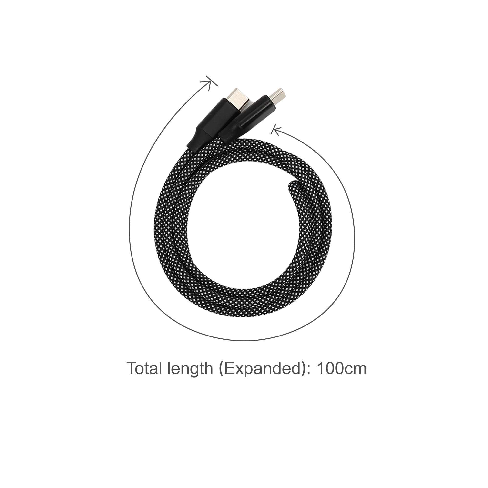 100W Magnetic Round Braided Charging Cable