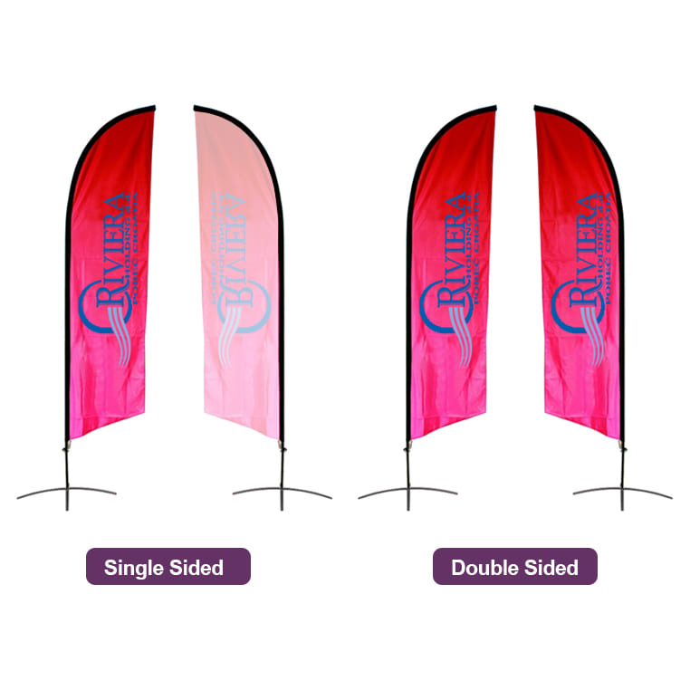 Large(80.5*400cm) Angled Feather Banners 15ft