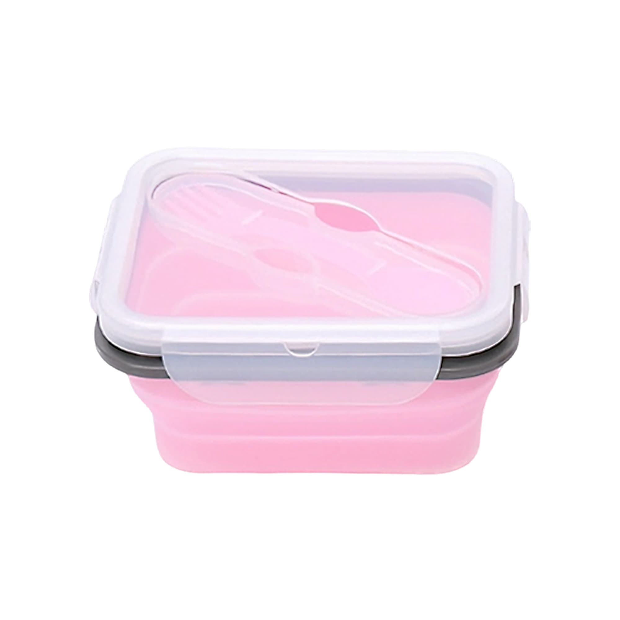 Silicone Food Storage Container with Fork Spoon