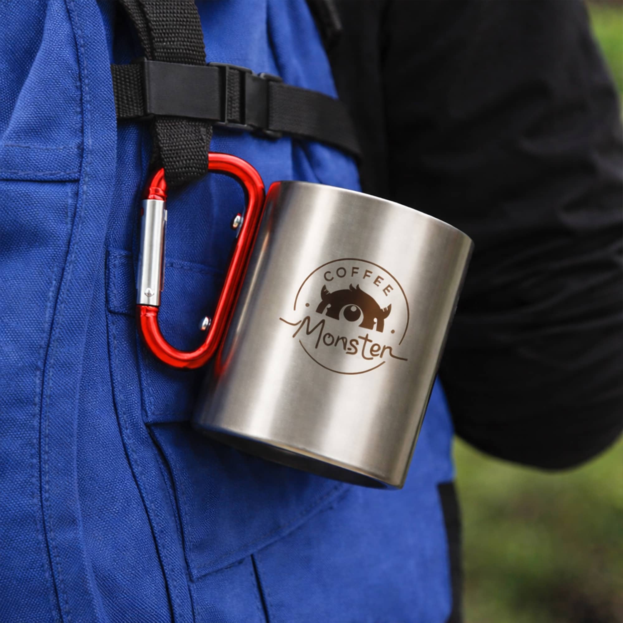 170ML/280ML Stainless Steel Insulated Travel Mug with Carabiner Handle