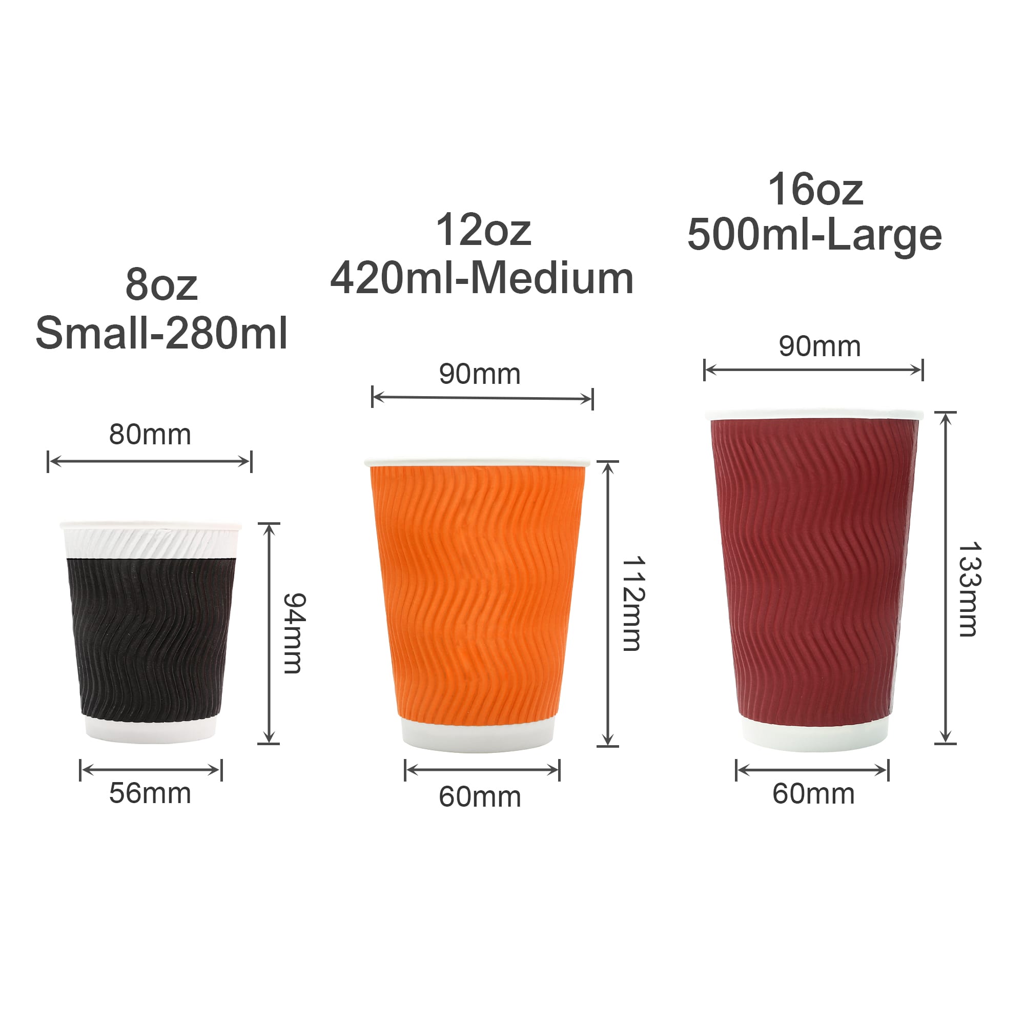 Home Compostable Aqueous Corrugated Double Wall Paper Cups