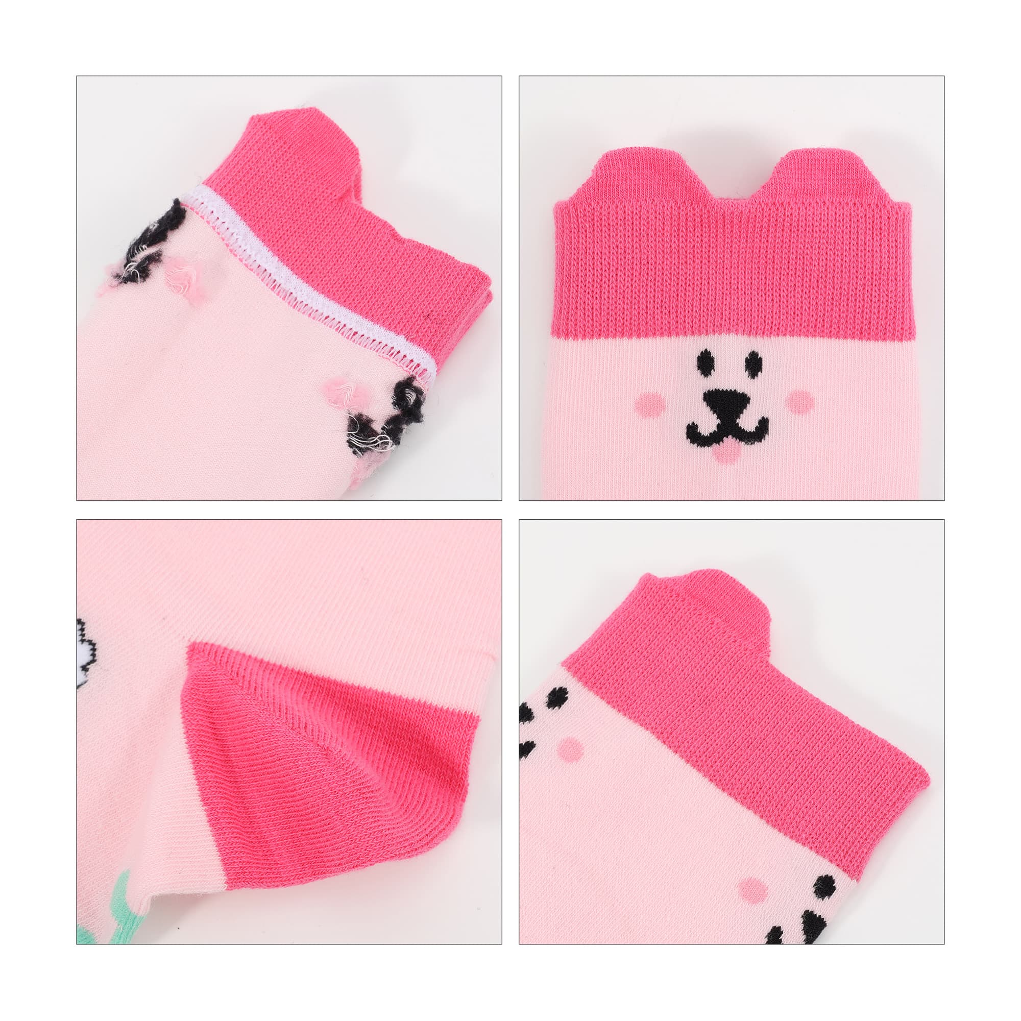 Ear Shaped Crew Custom Pattern Woven Socks