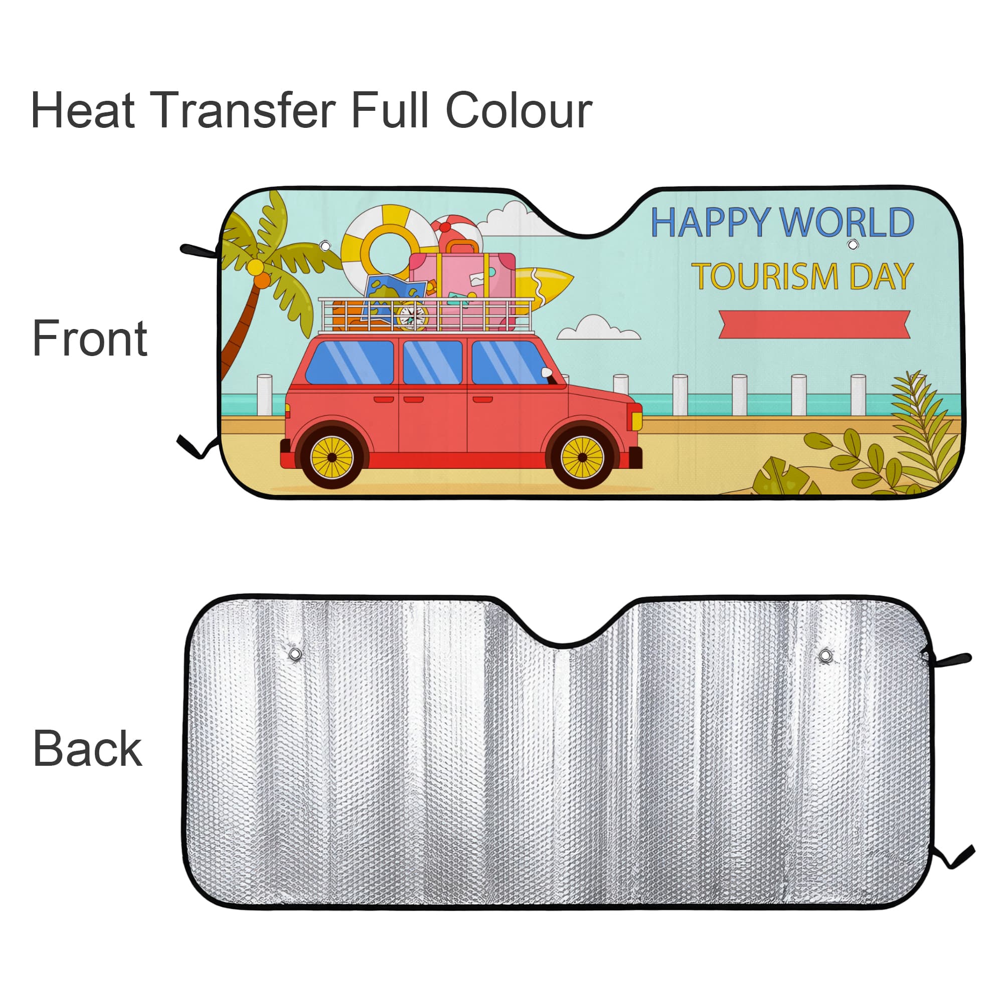 Full Colour Printed Bubble Aluminum Car Sun Shade