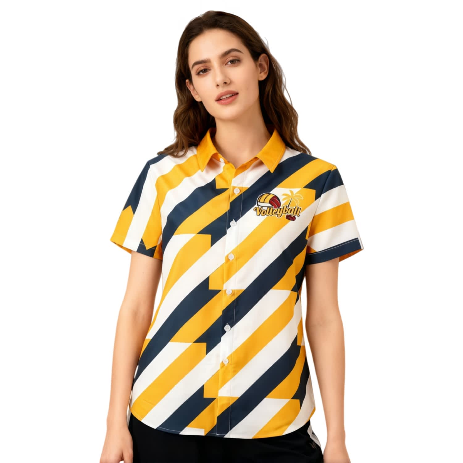 Women's Polyester Spandex Sublimated Hawaiian Shirt