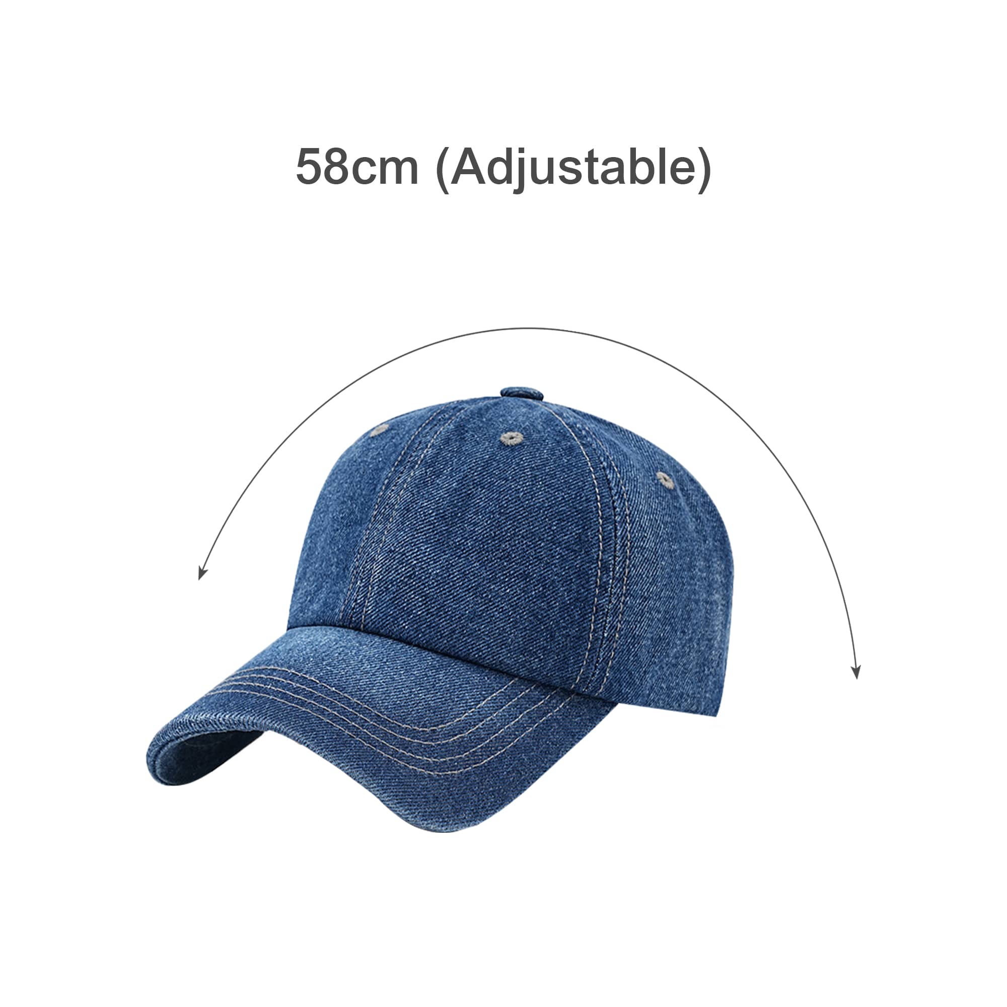 6 Panel Denim Baseball Cap