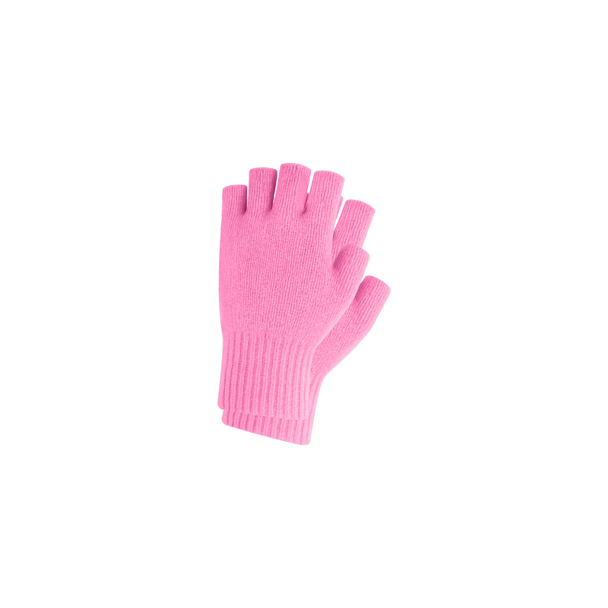 Kids Plain Knitted Fingerless Gloves with Woven Label